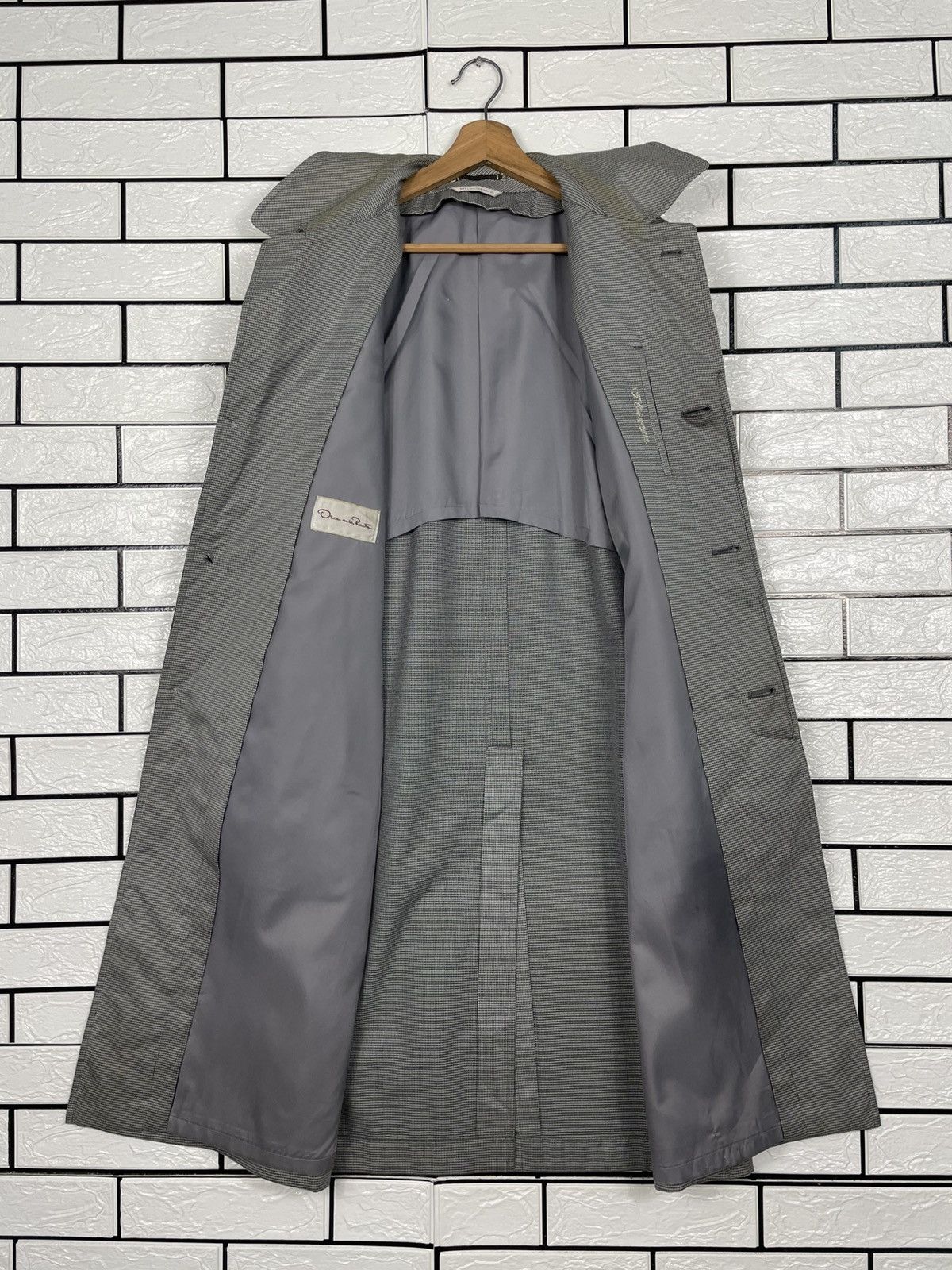 Oscar De La Renta Oscar De La Renta Houndstooth Trenchcoat Size US M / EU 48-50 / 2 - 12 Thumbnail