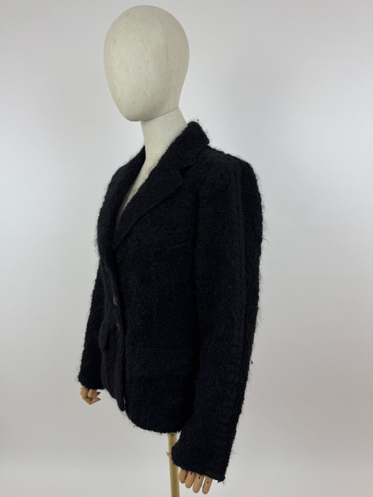 Armani Collezioni ARMANI COLLEZIONI Mohair blazer elegant Black jacket Womens Size XL / US 12-14 / IT 48-50 - 2 Thumbnail