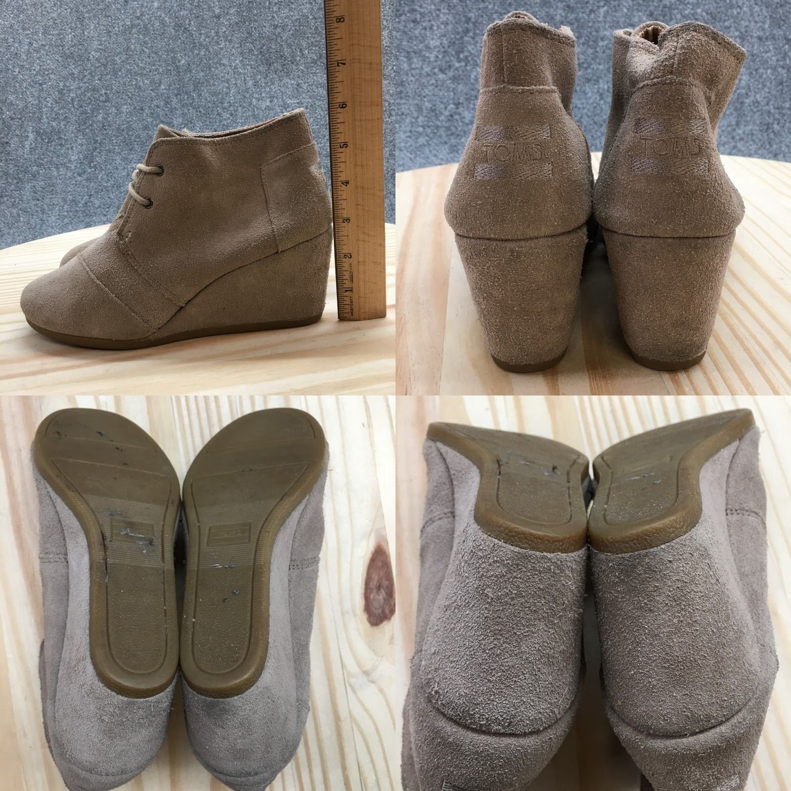 Toms TOMS Boots Womens 7 Casual Desert Wedge Ankle Bootie Brown Suede Leather Bootie Womens Wedge Fall Casual 2.75in Leather Brown Size US 7 / IT 37 - 8 Thumbnail