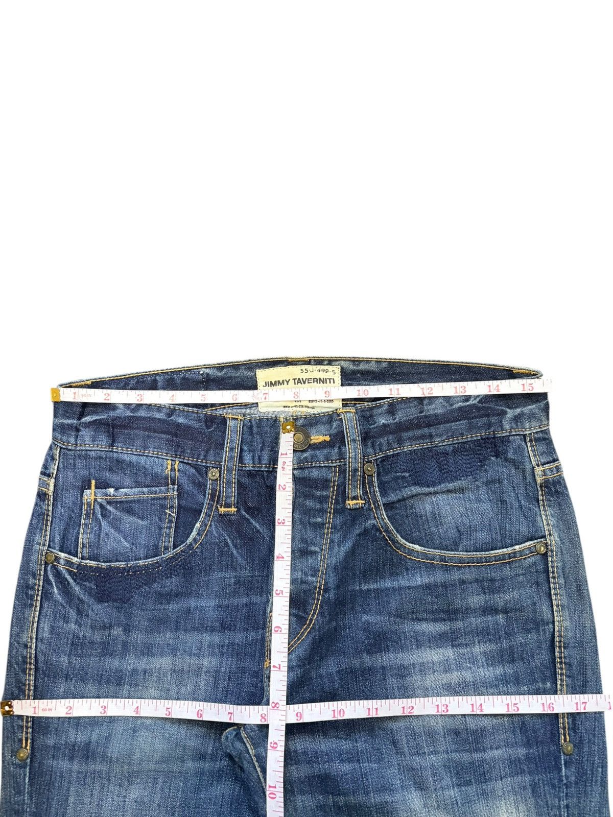 Jimmy Taverniti Vintage Jimmy Taverniti Faded Wash Distressed Jeans Size 31" - 6 Thumbnail