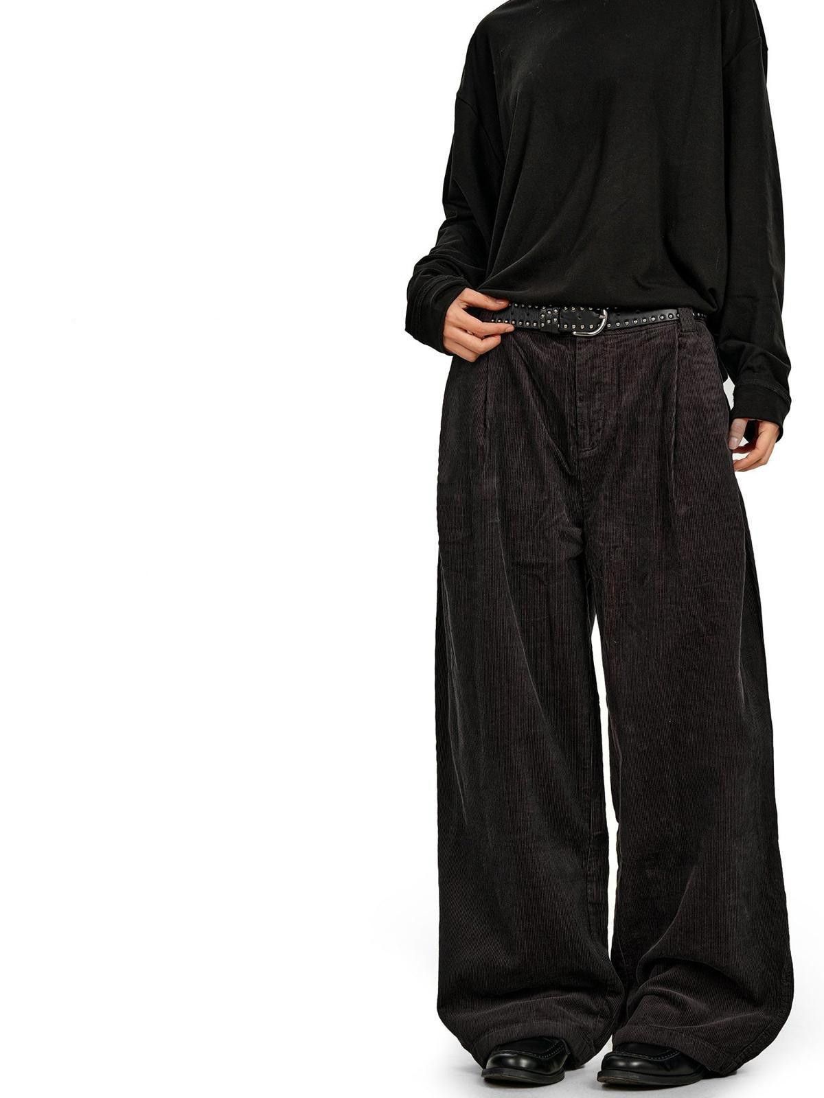 Other Volcanic Grey Corduroy Banana Curved-Leg Pants Size US 32 / EU 48 - 3 Thumbnail