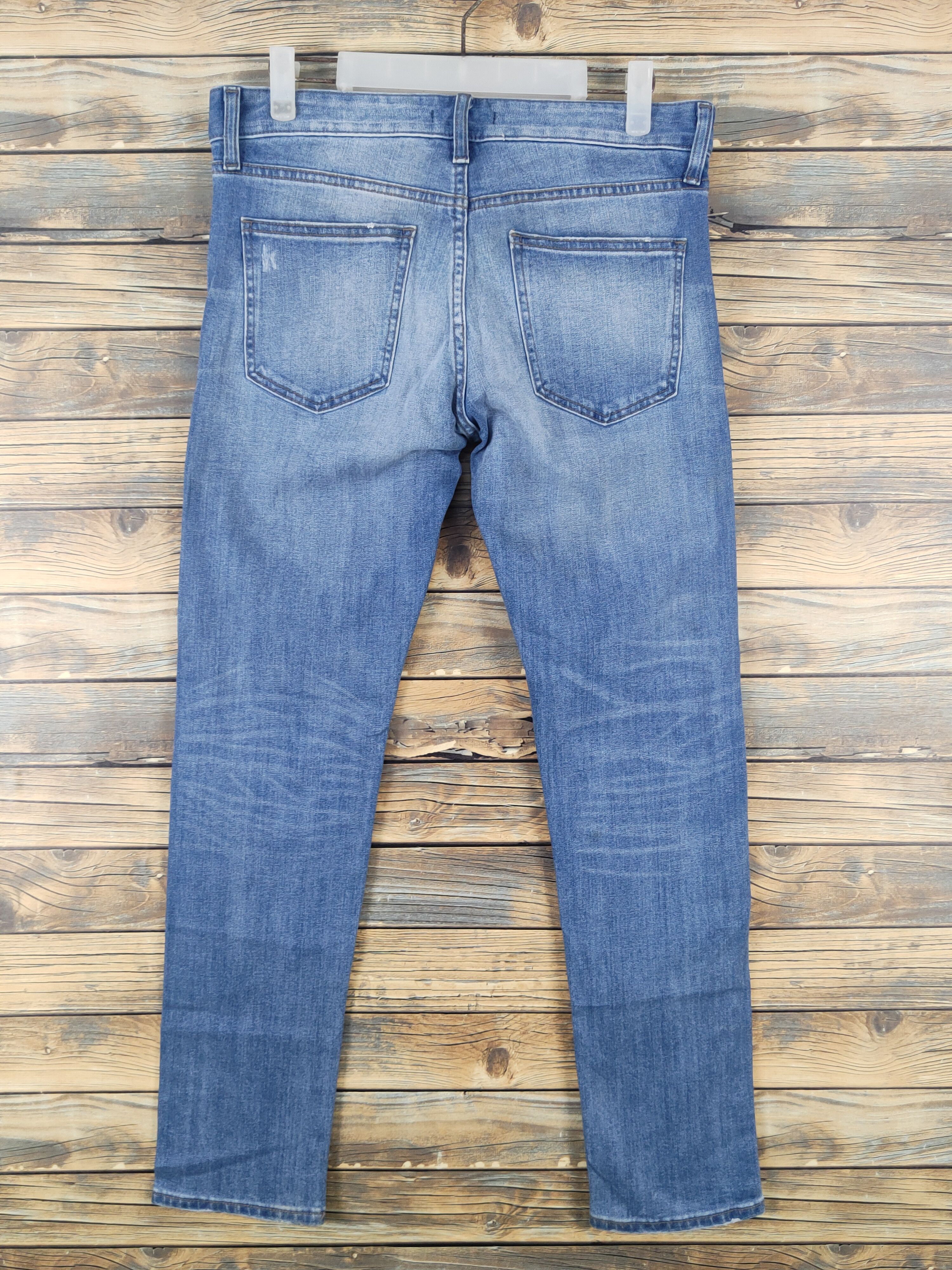 Japanese Brand Uniqlo japan Blue Distressed Ripped denim Jeans #W1699 Size US 32 / EU 48 - 7 Thumbnail