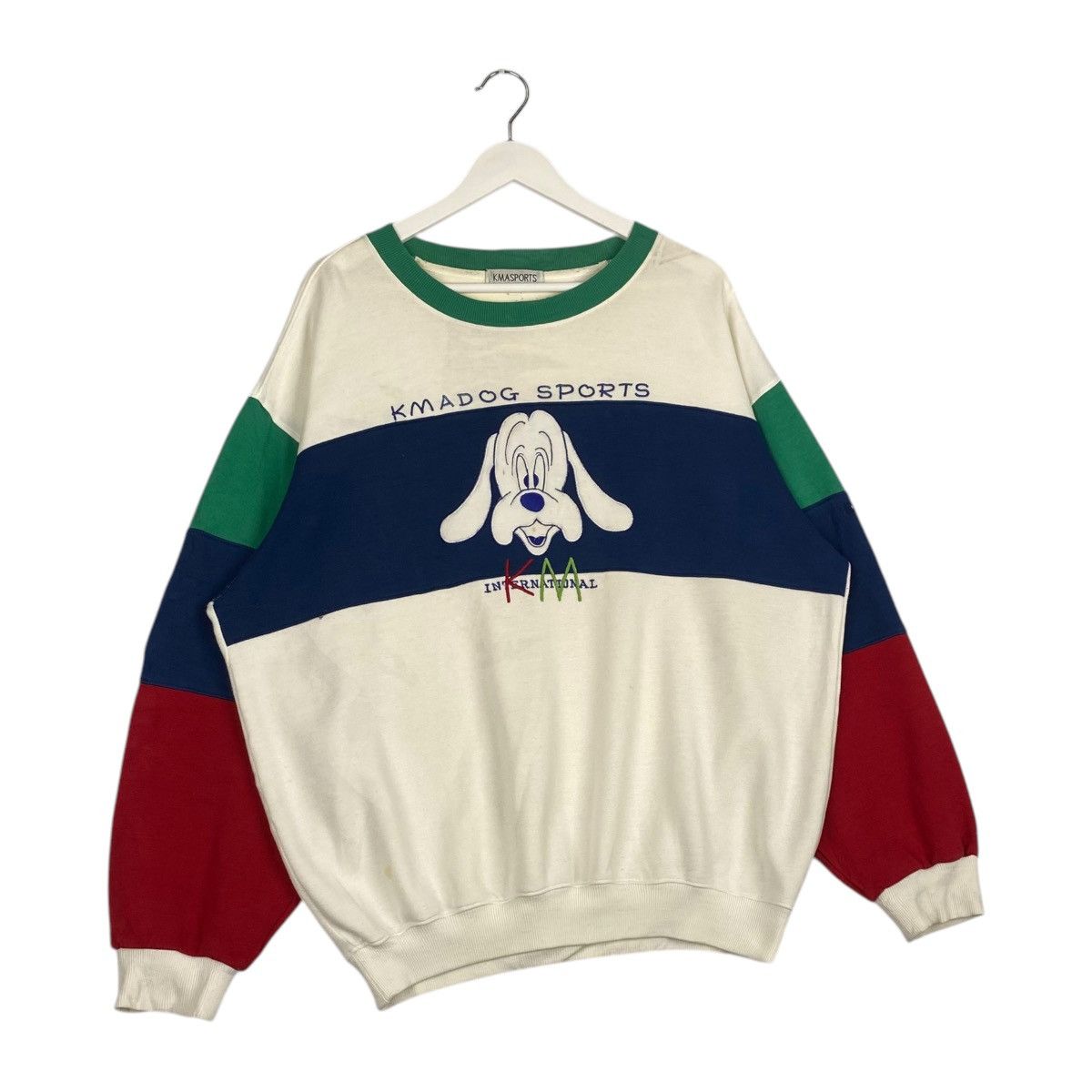 Designer × Vintage Vintage Kma Sports Crewneck Sweatshirt White/Navy Blue Size US L / EU 52-54 / 3 - 3 Thumbnail