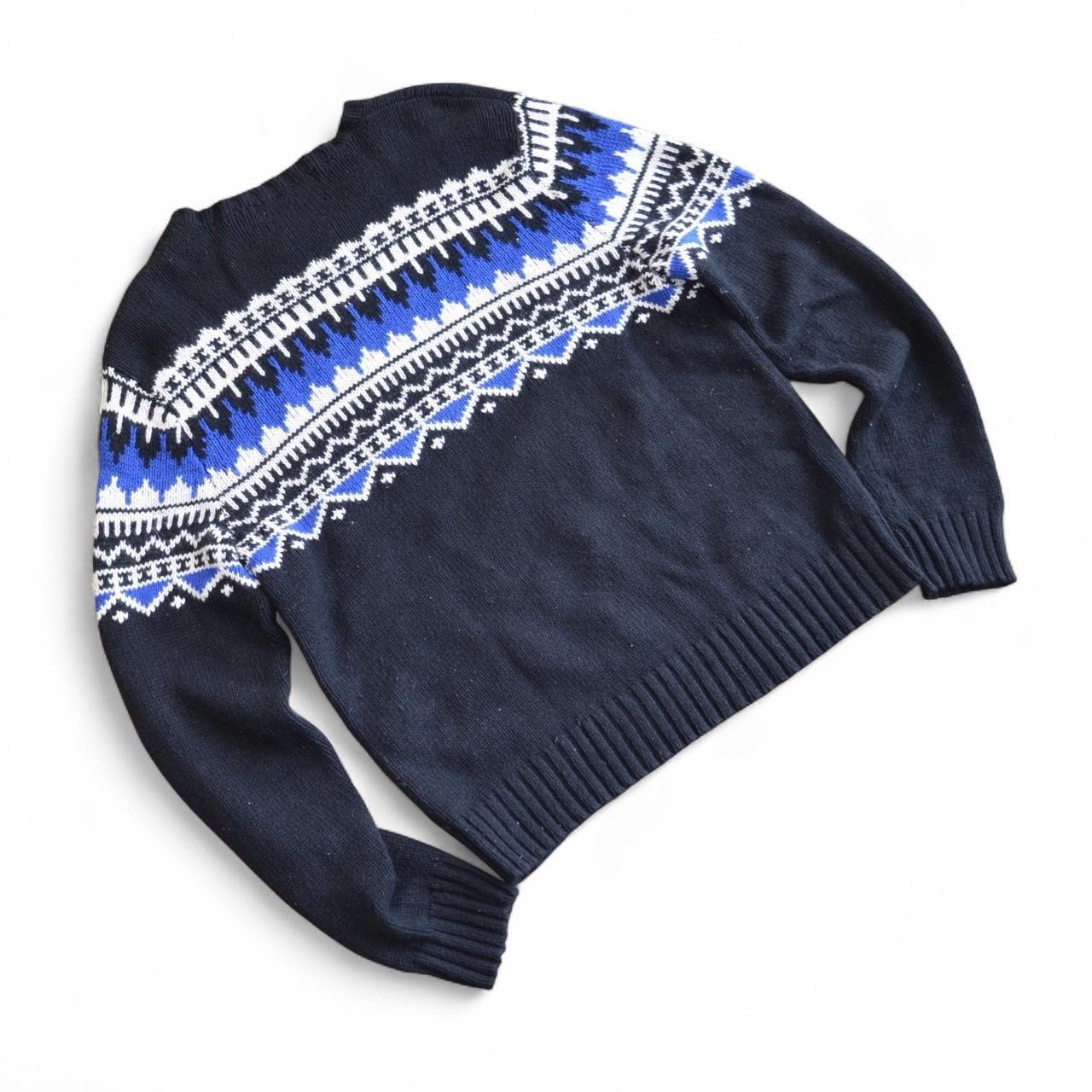 Polo Ralph Lauren Polo Ralph Lauren L black blue fair isle crewneck sweater Size US L / EU 52-54 / 3 - 6 Thumbnail