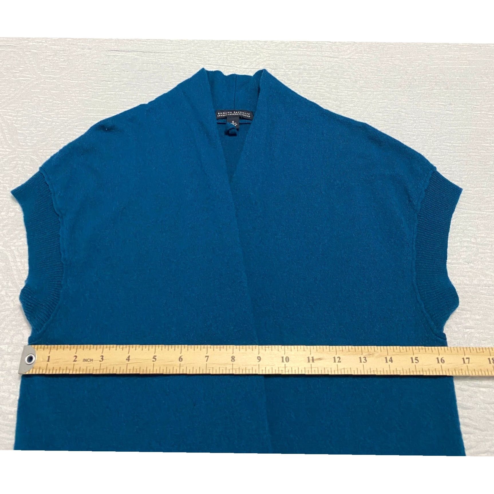 Banana Republic Banana Republic Women's Cardigan Sweater Open Front Sleeveless Blue Size S Size S / US 4 / IT 40 - 6 Thumbnail