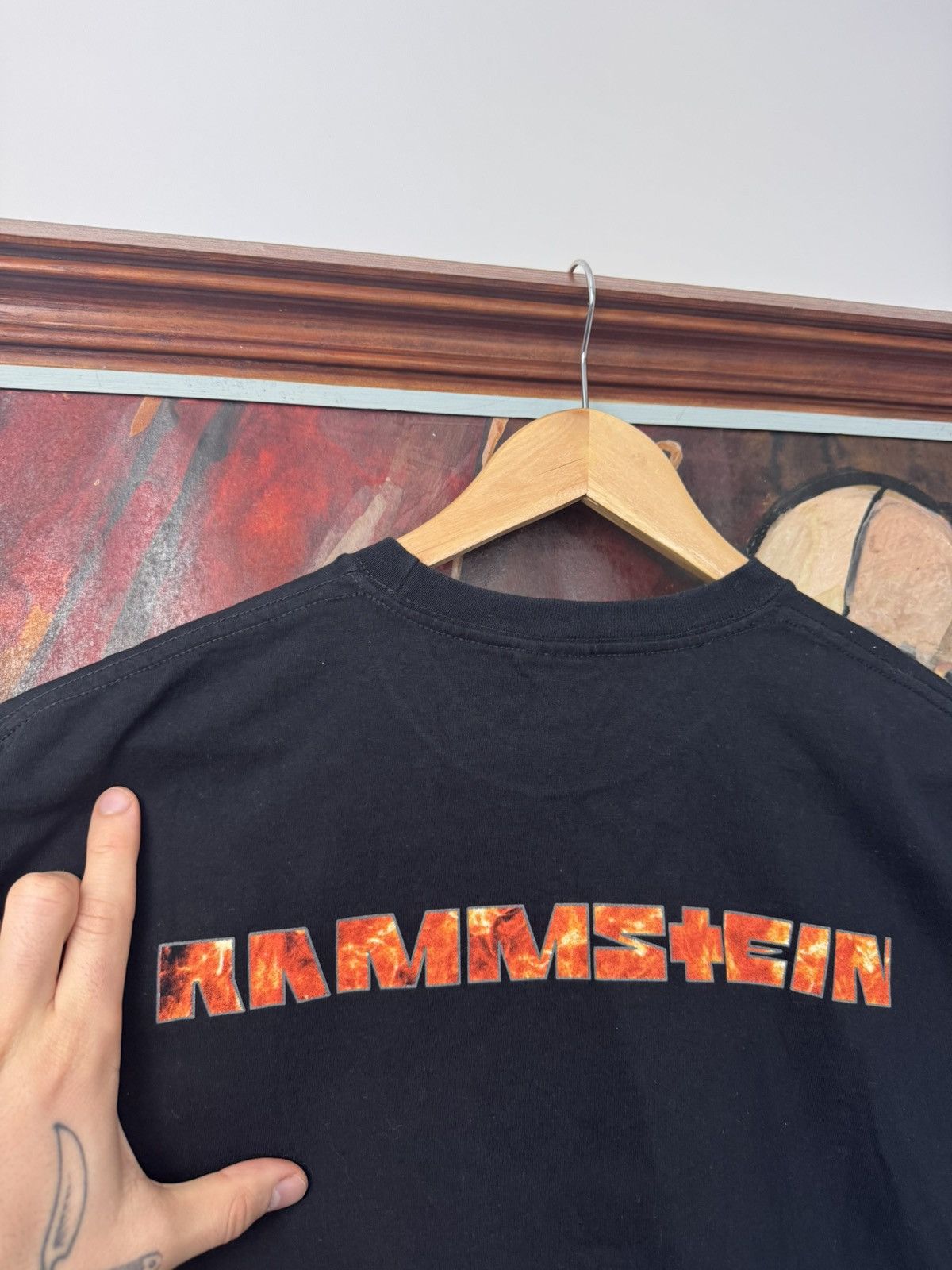 Band Tees Rare Vintage Y2k Rammstein Band Tee Rock Metal Fire Flame Size US M / EU 48-50 / 2 - 2 Thumbnail