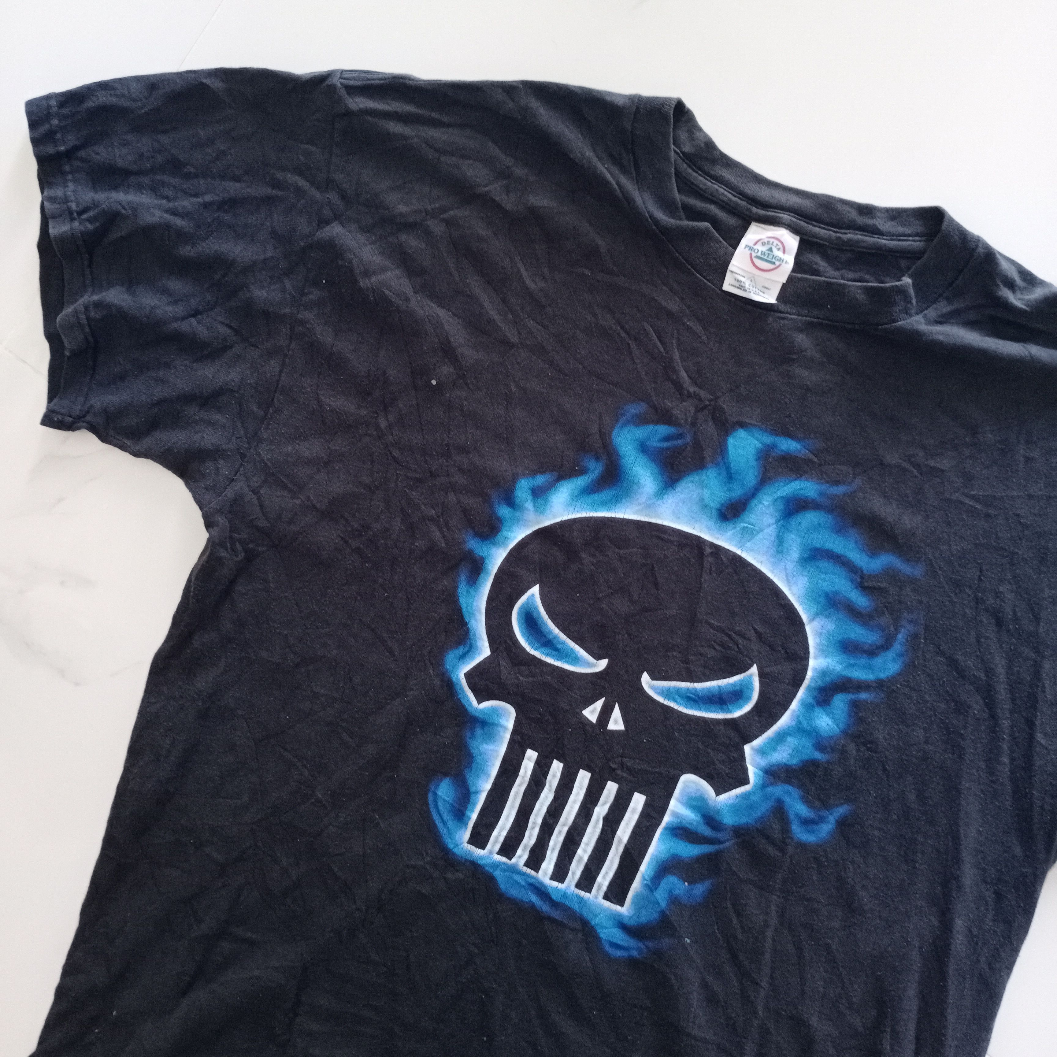 Vintage Vintage 90s Y2K Marvel The Punisher Delta Pro Skull T Shirt Size US L / EU 52-54 / 3 - 2 Thumbnail