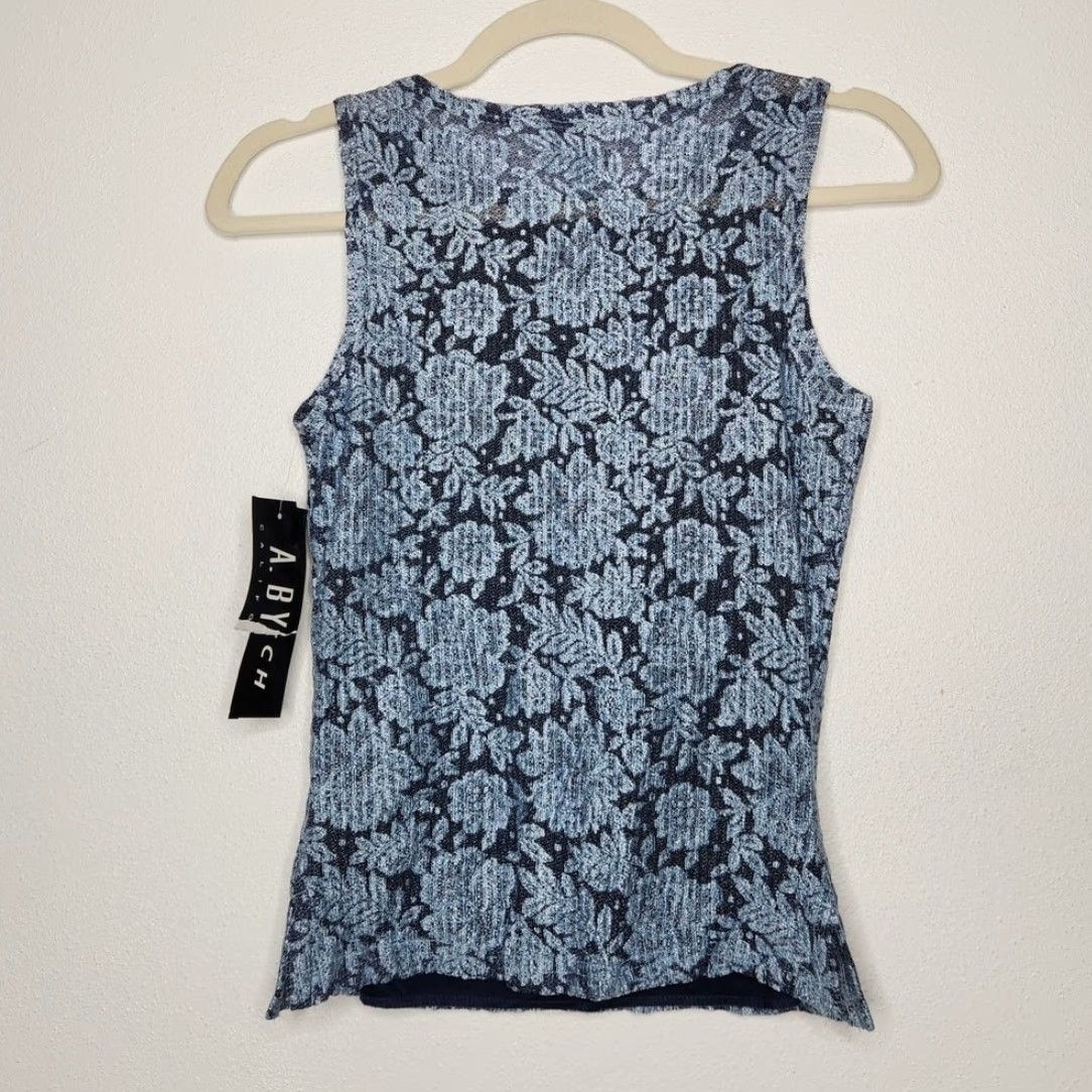 Vintage VINTAGE A Byer Tank Top Fairy Whimsy Tank Office Siren Floral Lace Style Med Blue Tank Women M NWT Size M / US 6-8 / IT 42-44 - 5 Thumbnail