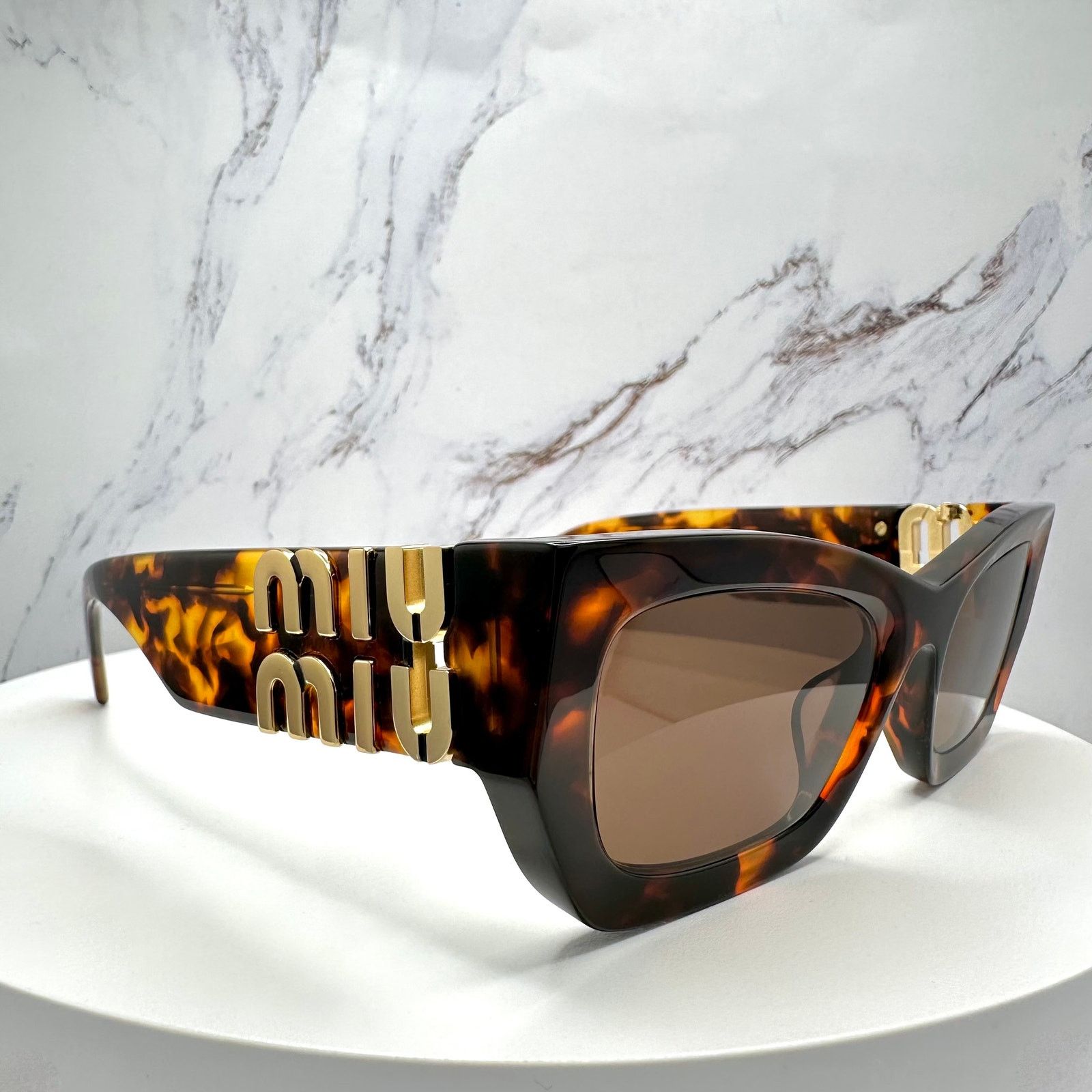 Miu Miu New MIU MIU Sunglasses Runway Glimpse Authentic Brown Square Size ONE SIZE - 16 Thumbnail