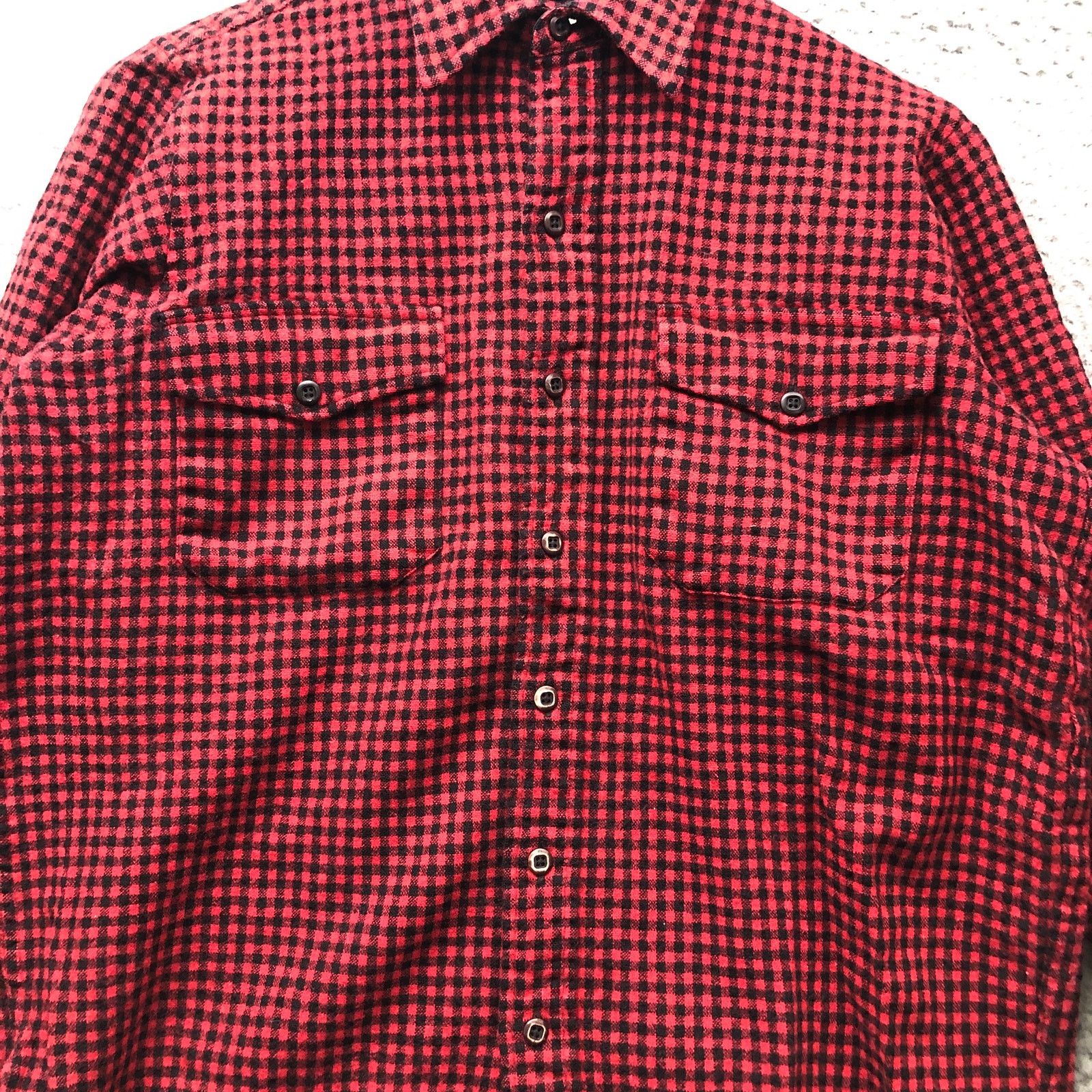 L.L. Bean Vintage LL Bean Wool Blend Button Up Shirt Men's M Check Red Size US M / EU 48-50 / 2 - 6 Thumbnail