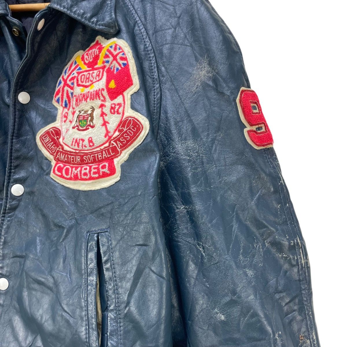 Avirex 🔥 vintage 80s Comber Oasa Softball leather varsity Jacket Size US L / EU 52-54 / 3 - 5 Thumbnail