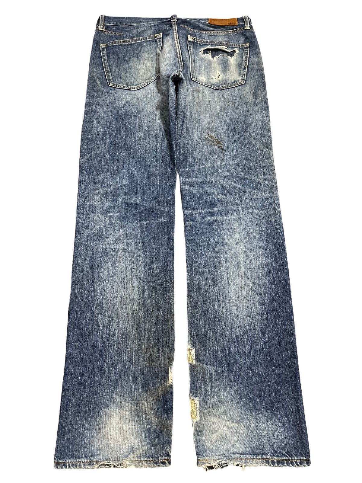 Uniqlo Vintage Japanese Uniqlo Blue Faded Wash Distress Style Jeans Size US 34 / EU 50 - 2 Thumbnail