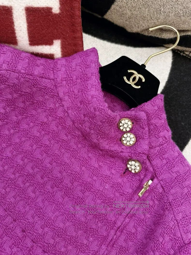 Chanel Chanel 19K snow series purple wool tweed coat Size XS / US 0-2 / IT 36-38 - 2 Thumbnail