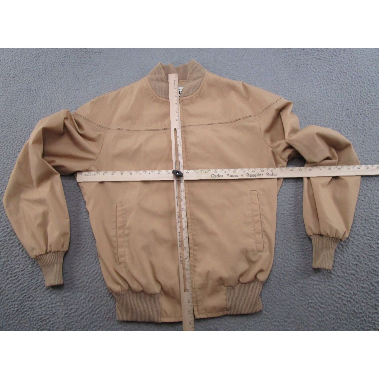 Vintage VINTAGE Campus Bomber Jacket Men's L Brown 80s Full Zip Lightweight Solid SpriNg Fall Winter Casual Size US L / EU 52-54 / 3 - 3 Thumbnail