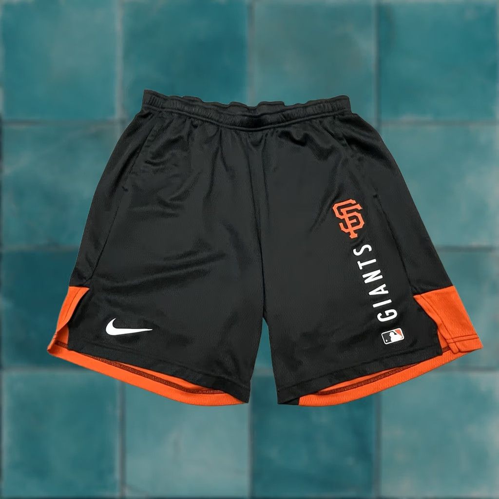 Nike VINTAGE Nike San Francisco Giants Athletic Shorts Mens L Black Team Issued MLB Size US 33 - 1 Thumbnail