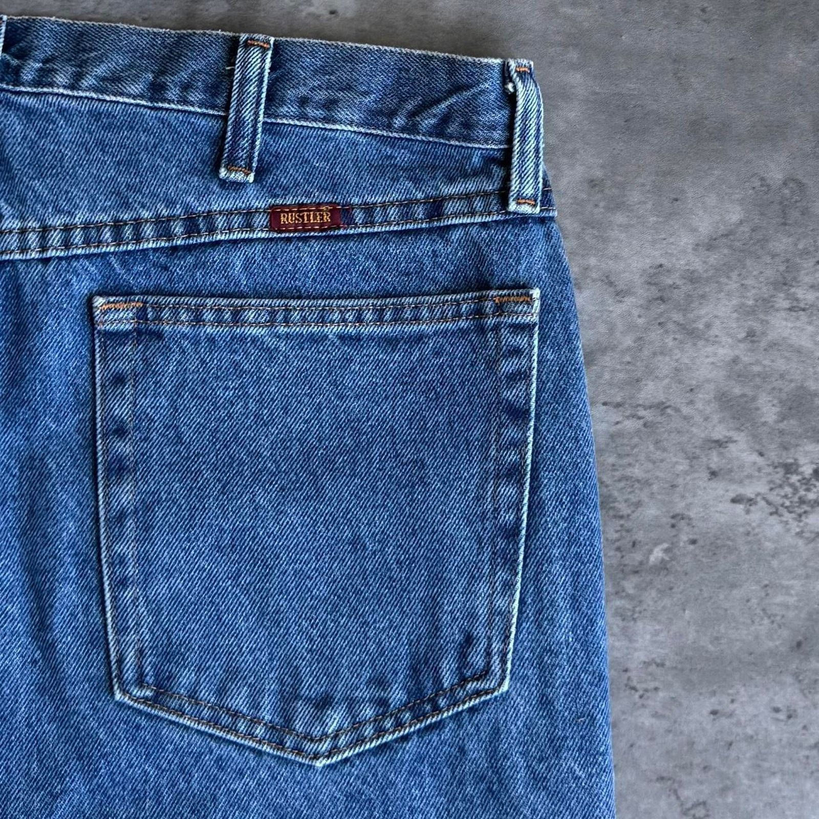 Japanese Brand × Vintage Vintage Y2K Baggy Skater Grunge Cyber Rustler Denim Jeans Size US 35 - 3 Thumbnail