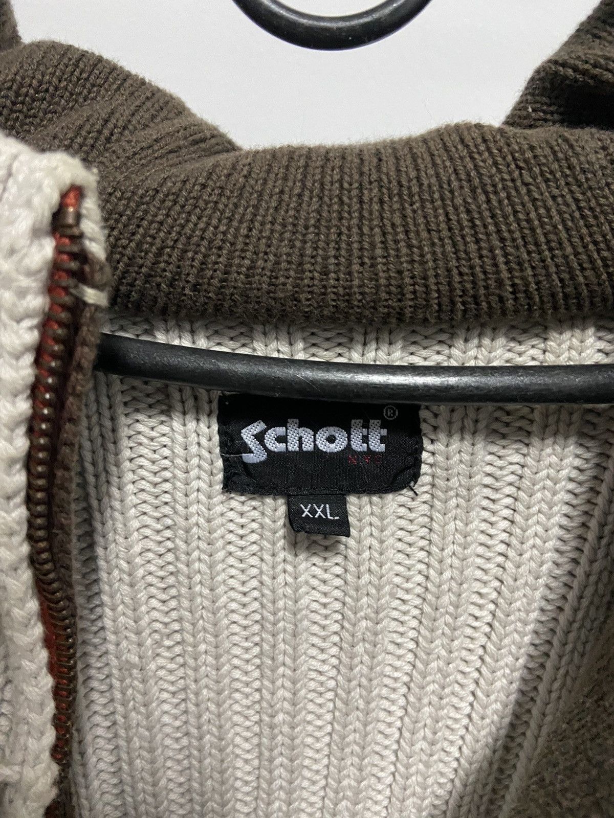 Schott × Vintage Schott zip hoodie logo sleeve knitted vintage Size US XXL / EU 58 / 5 - 6 Thumbnail