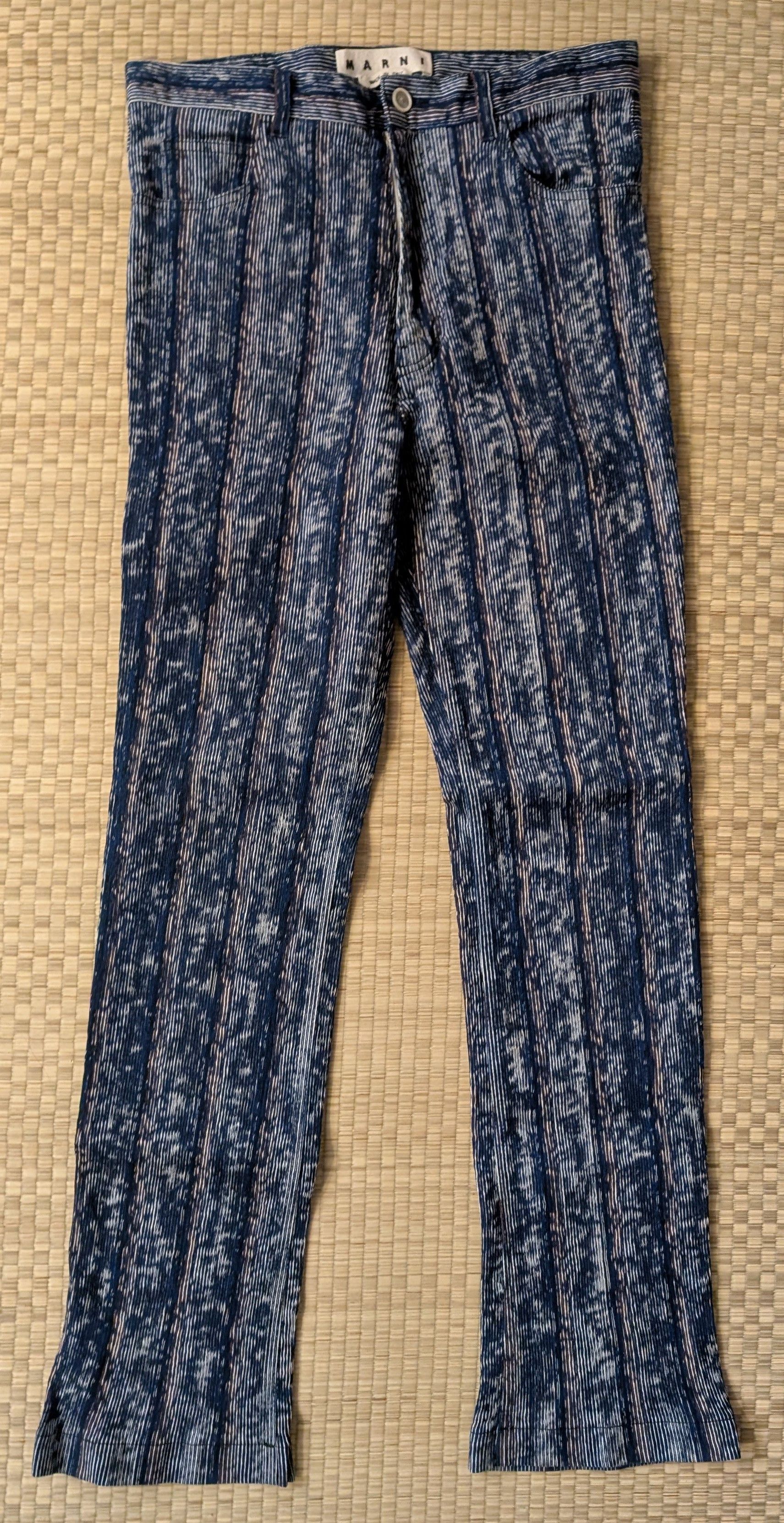 Marni Marni Striped 100% Cotton Flare Bottom Pants Made in Italy Size 24" / US 00 / IT 34 - 1 Thumbnail