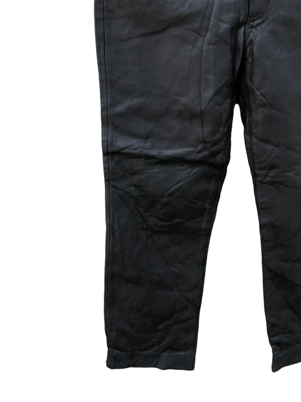 Beams Plus Rare💥Beams black Cowhide Leather Pants Size US 29 - 6 Thumbnail