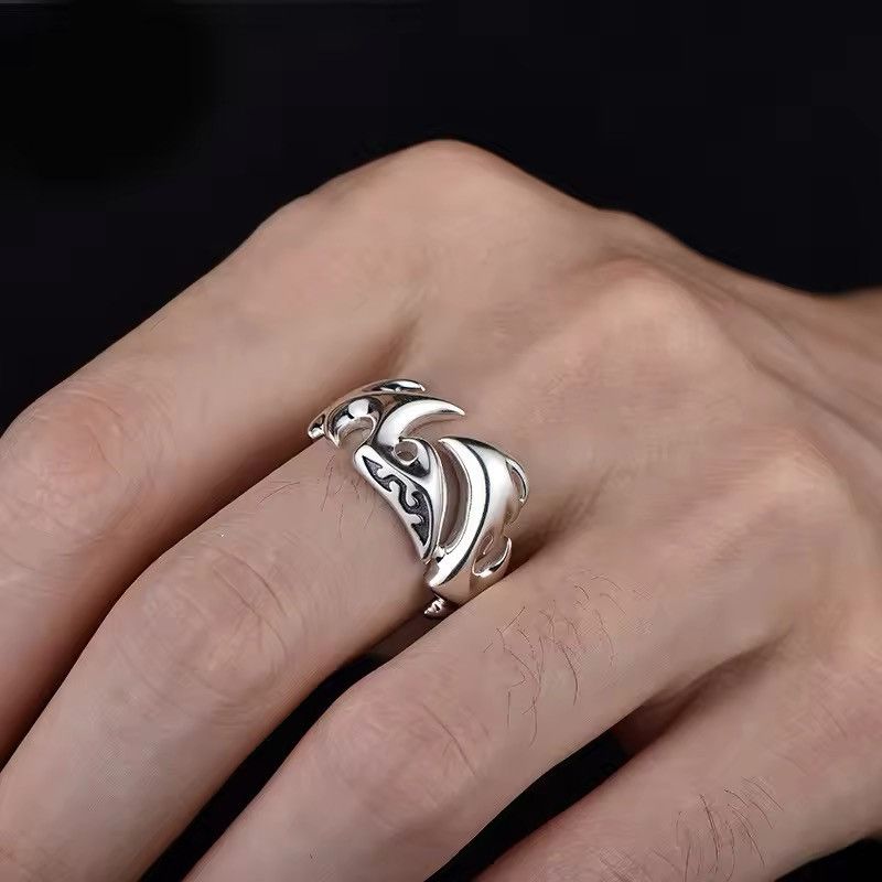 Handmade × Jewelry Ring Flames Modern Art Y2k Size ONE SIZE - 4 Thumbnail