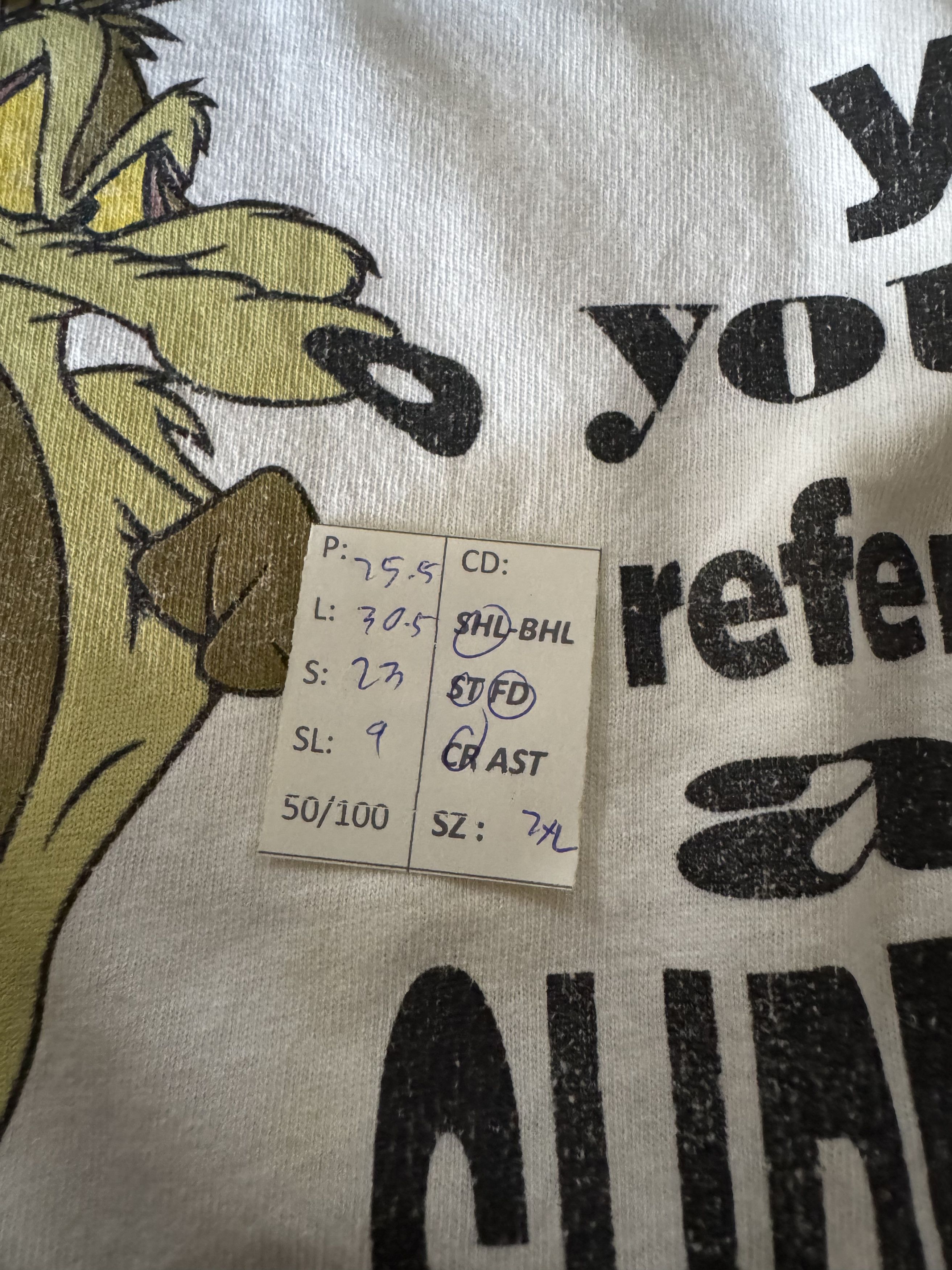 Cartoon Network THRASHED FADED VINTAGE 1991 WILE E. COYOTE ROAD RUNNER Size US XXL / EU 58 / 5 - 22 Thumbnail
