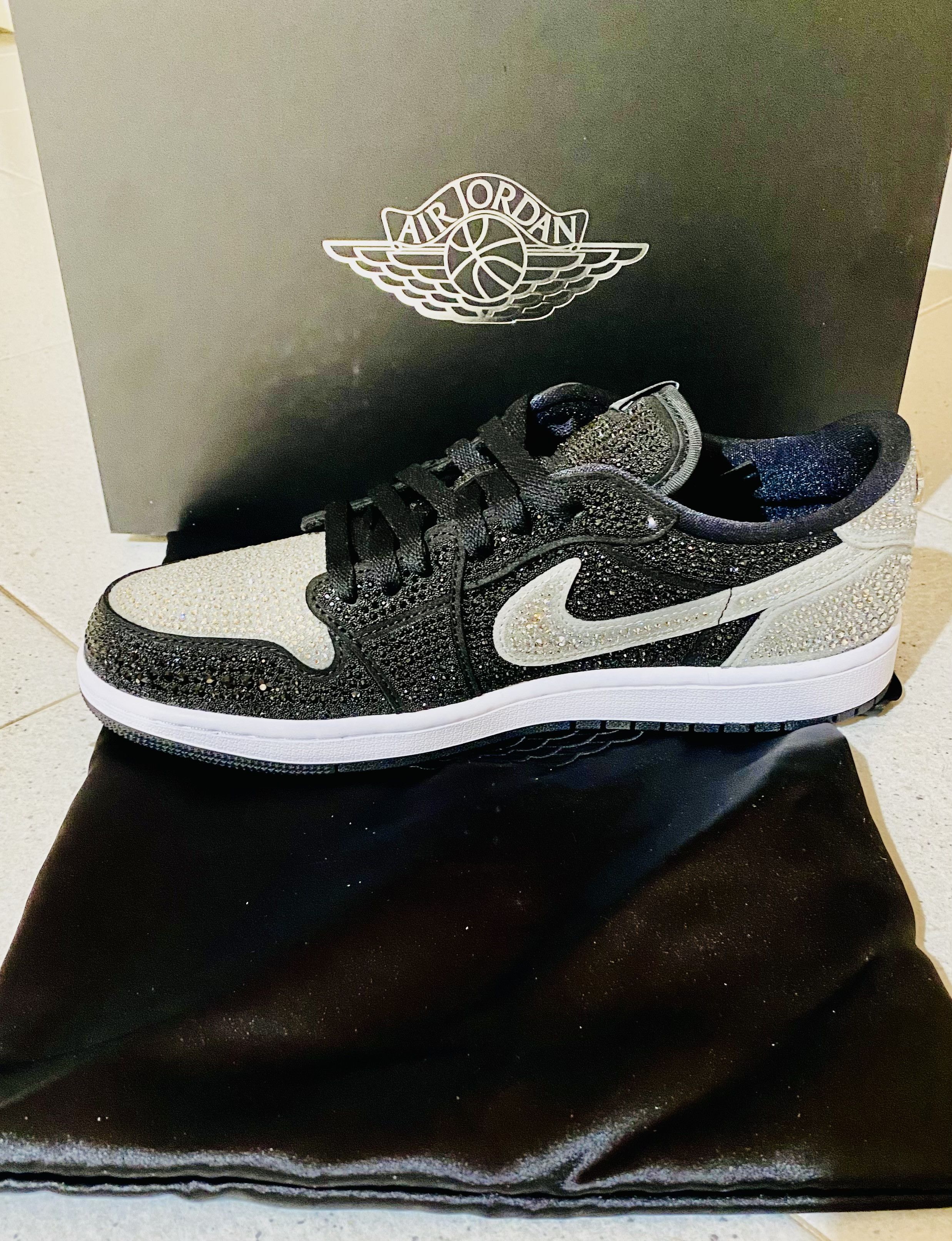 Jordan Brand Swarovski x Air Jordan 1 Low Stealth Sneakers Nere Size US 9.5 / IT 39.5 - 3 Thumbnail
