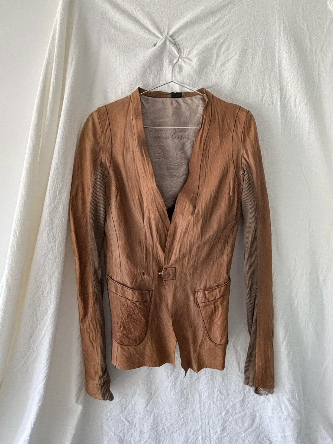 Rick Owens Rick Owens Dust leather Jacket 90s Size US XXS / EU 40 - 1 Thumbnail