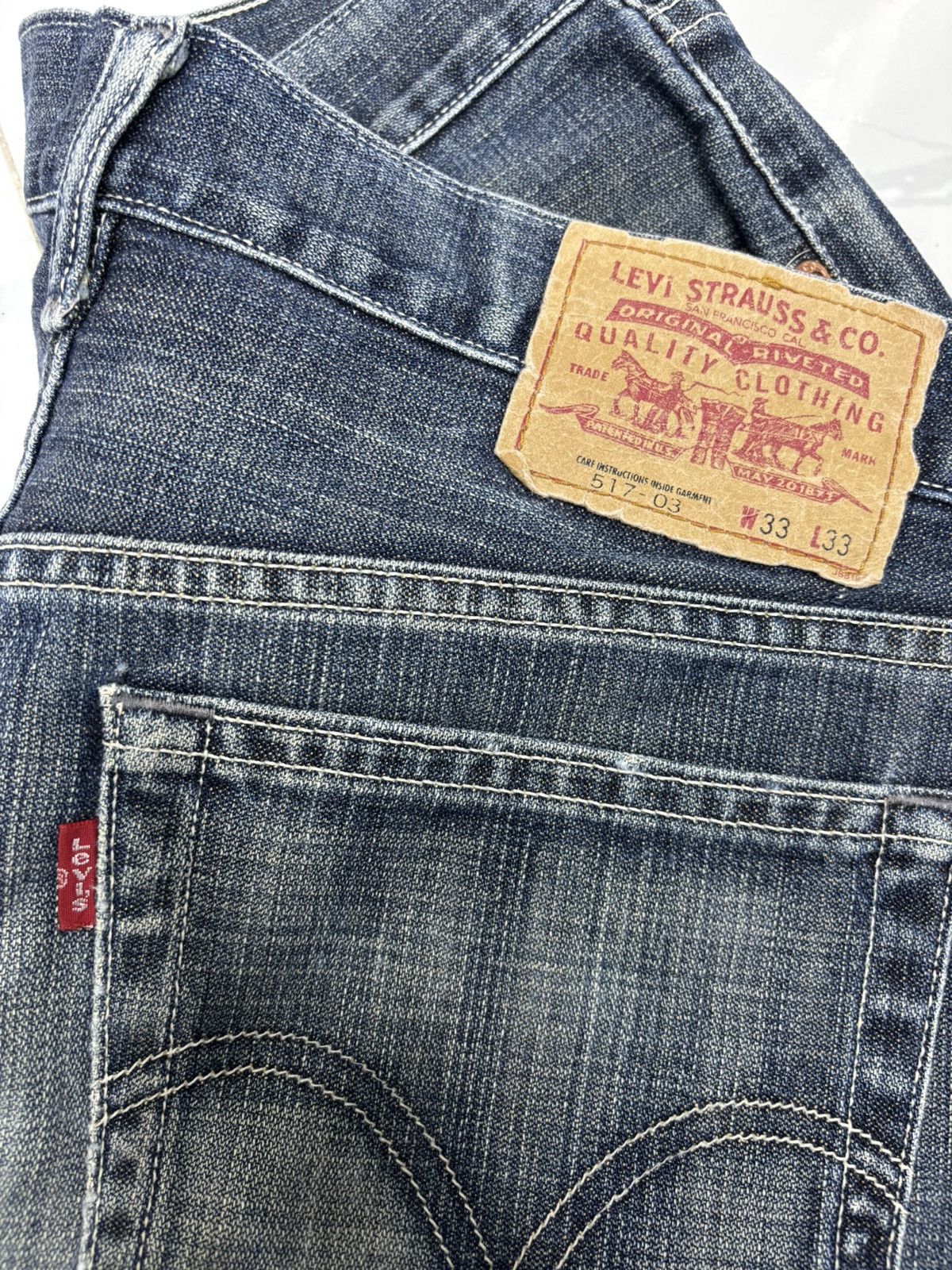 Levi's Vintage Levis 517 Flared Jeans Faded Distressed Denim Size US 32 / EU 48 - 9 Thumbnail