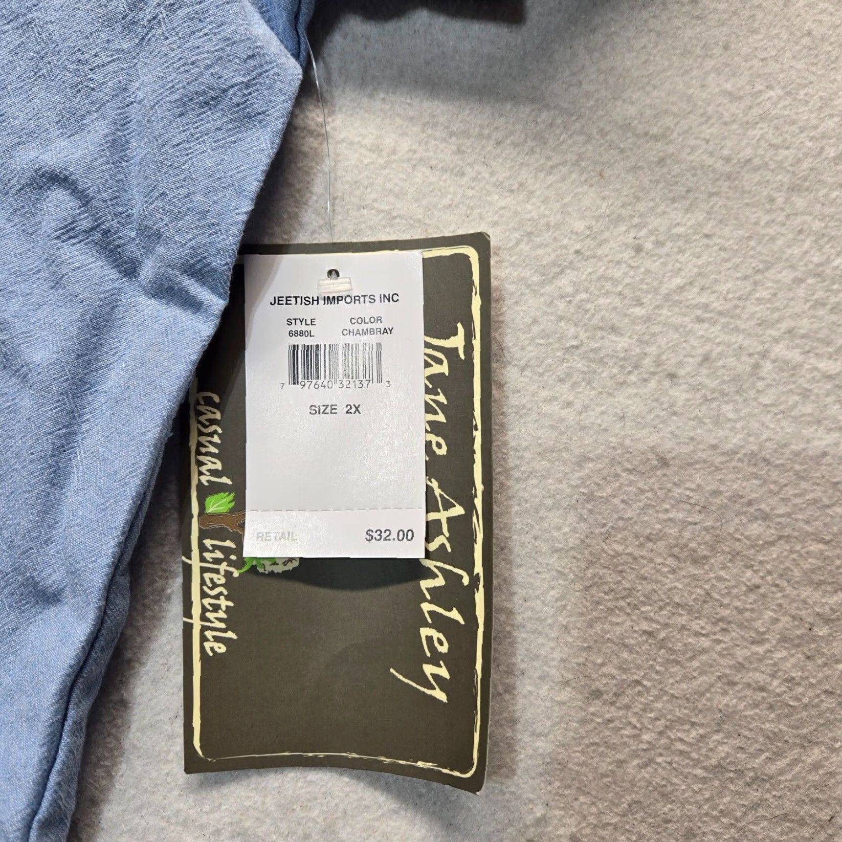 Vintage VINTAGE Jane Ashley Blue Floral Cotton Short Sleeve V-Neck Beaded Plus Size Women’s Shirt 2X Casual Size XXL / US 16-18 / IT 52-54 - 3 Thumbnail