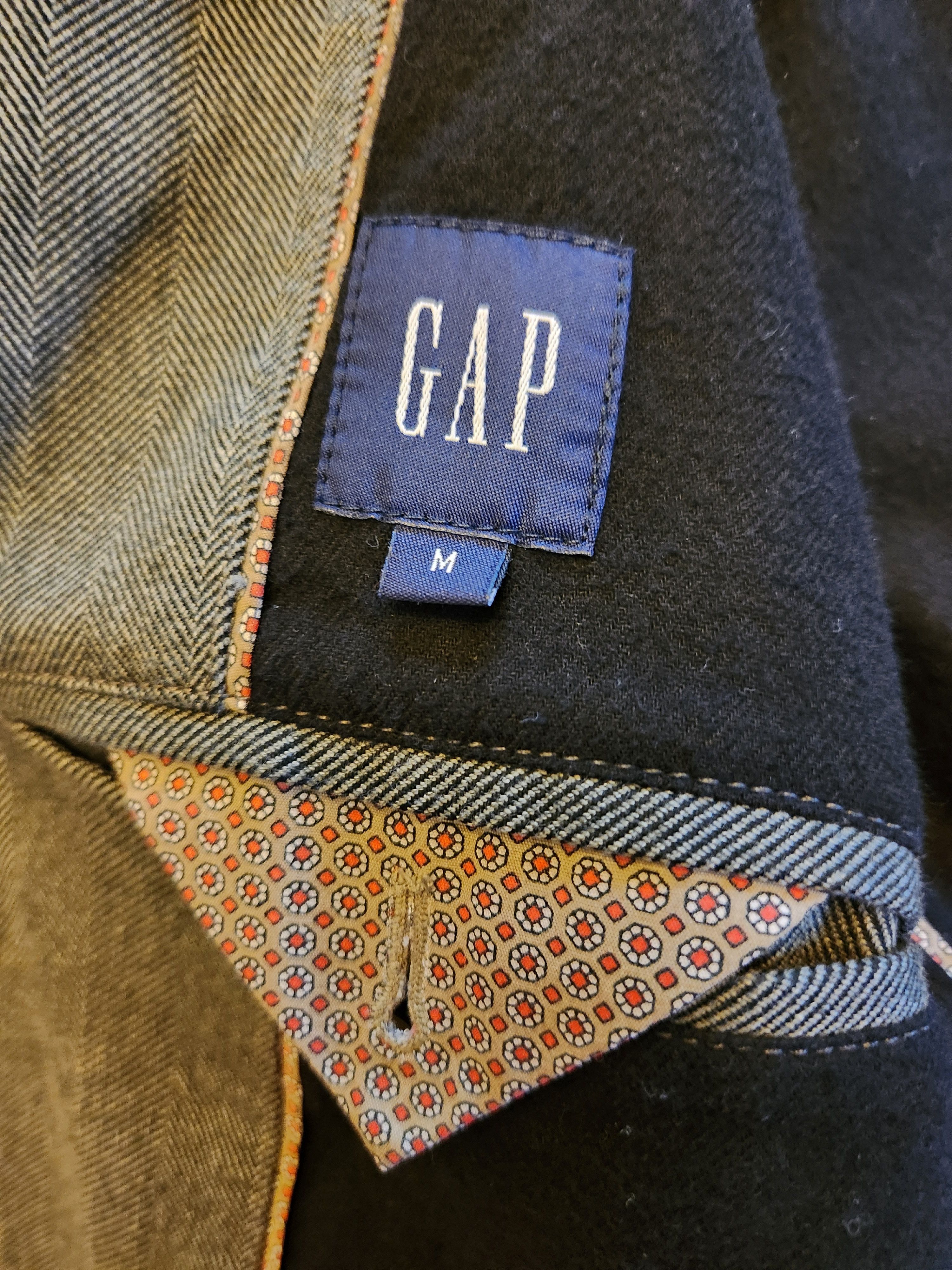 Gap NWOT Men’s 100% Cotton Herringbone Gray Blazer Size 42R - 3 Thumbnail