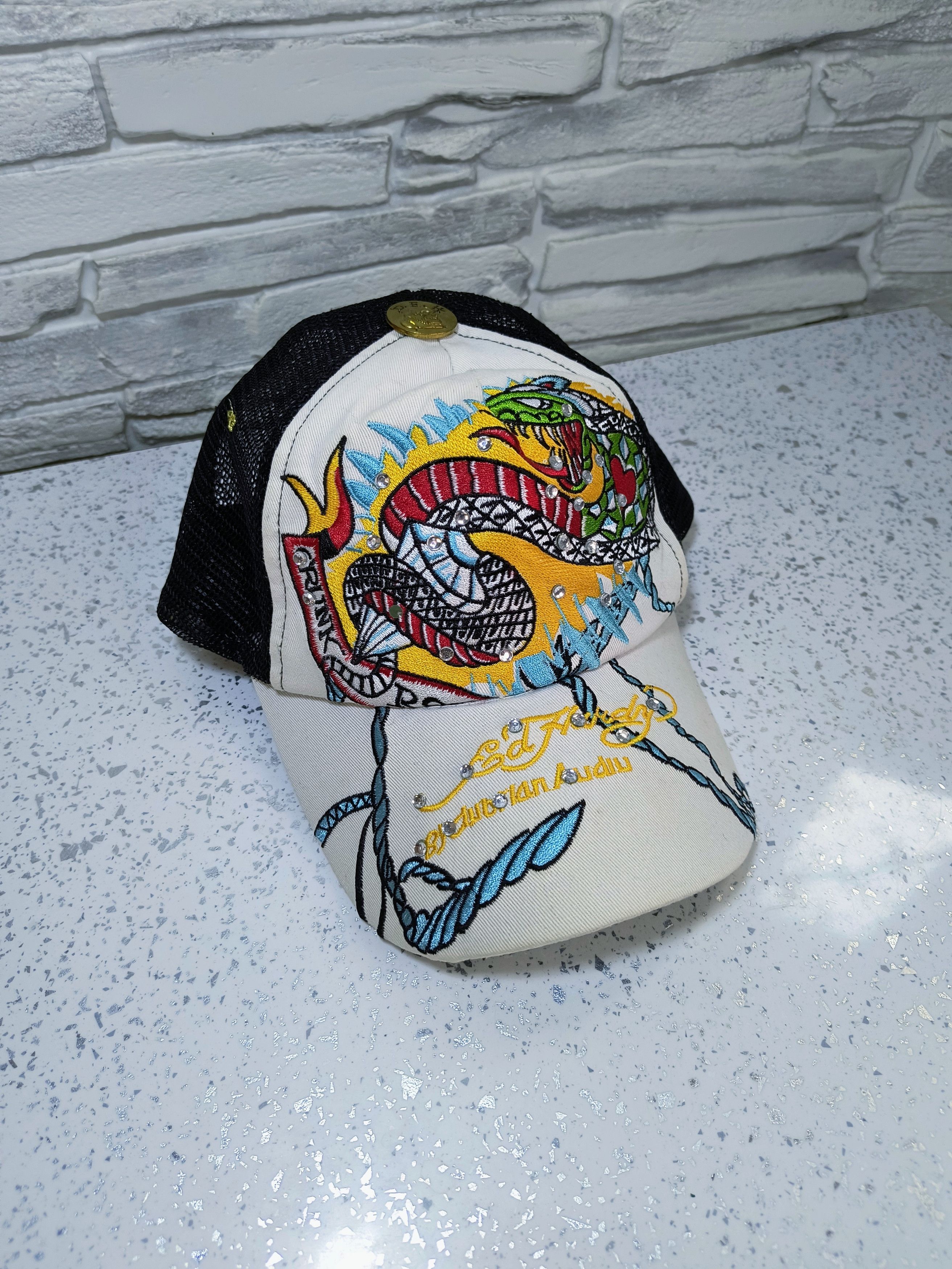 Christian Audigier × Ed Hardy Ed Hardy Snake Flame Trucker Cap Size ONE SIZE - 3 Thumbnail