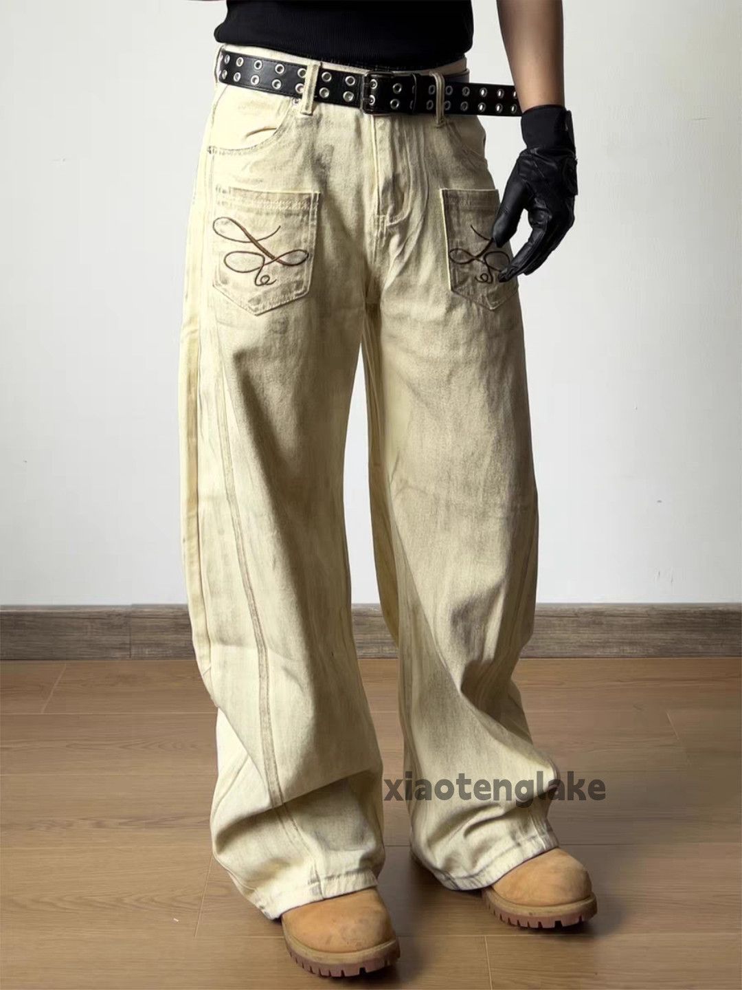 Jean xz utility wide Leg loose baggy stain paint cargo jeans Size US 30 / EU 46 - 4 Thumbnail