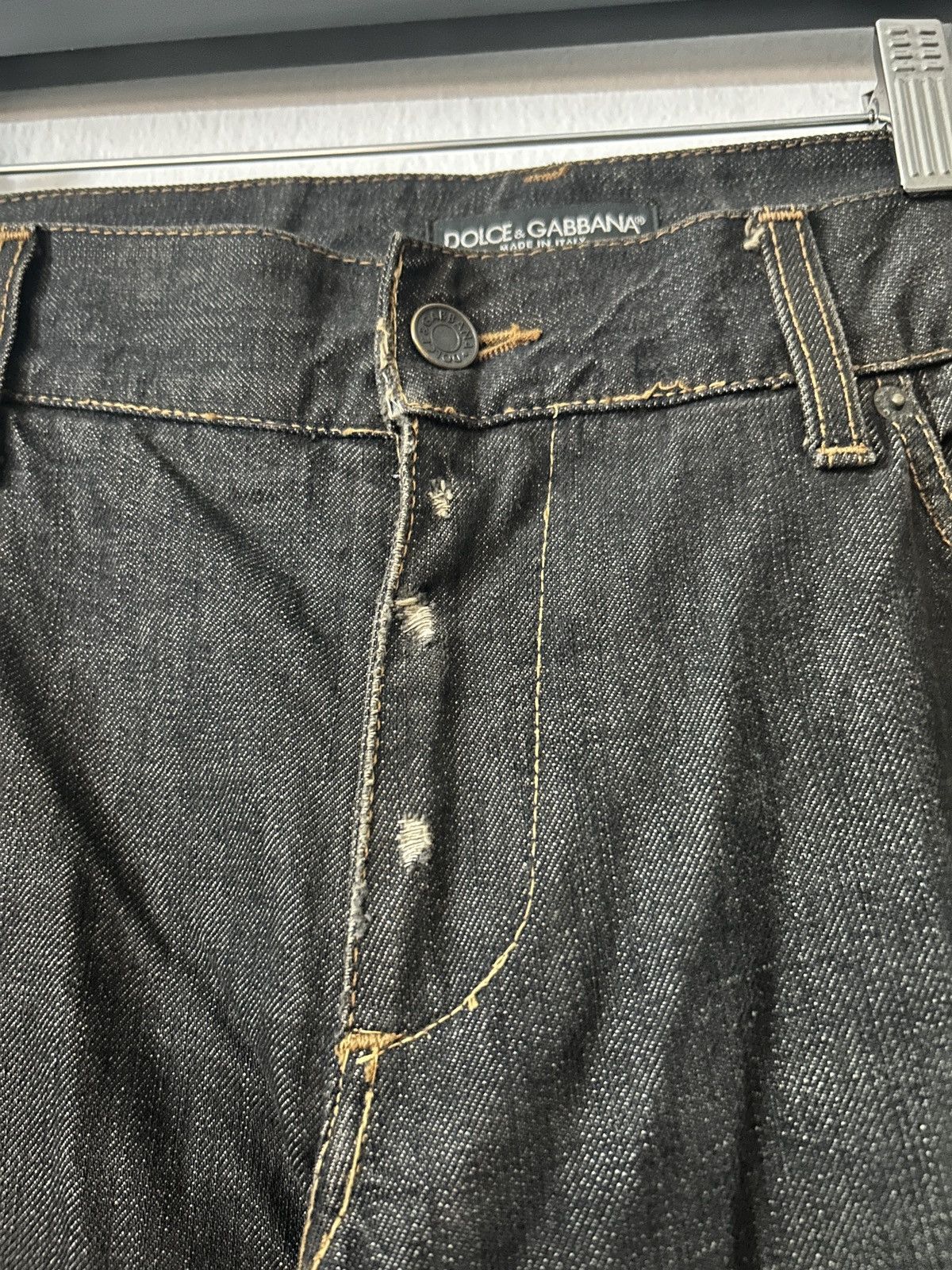 Dolce & Gabbana × Japanese Brand Dolce Gabbana Distressed Black Jeans Size US 37 - 7 Thumbnail