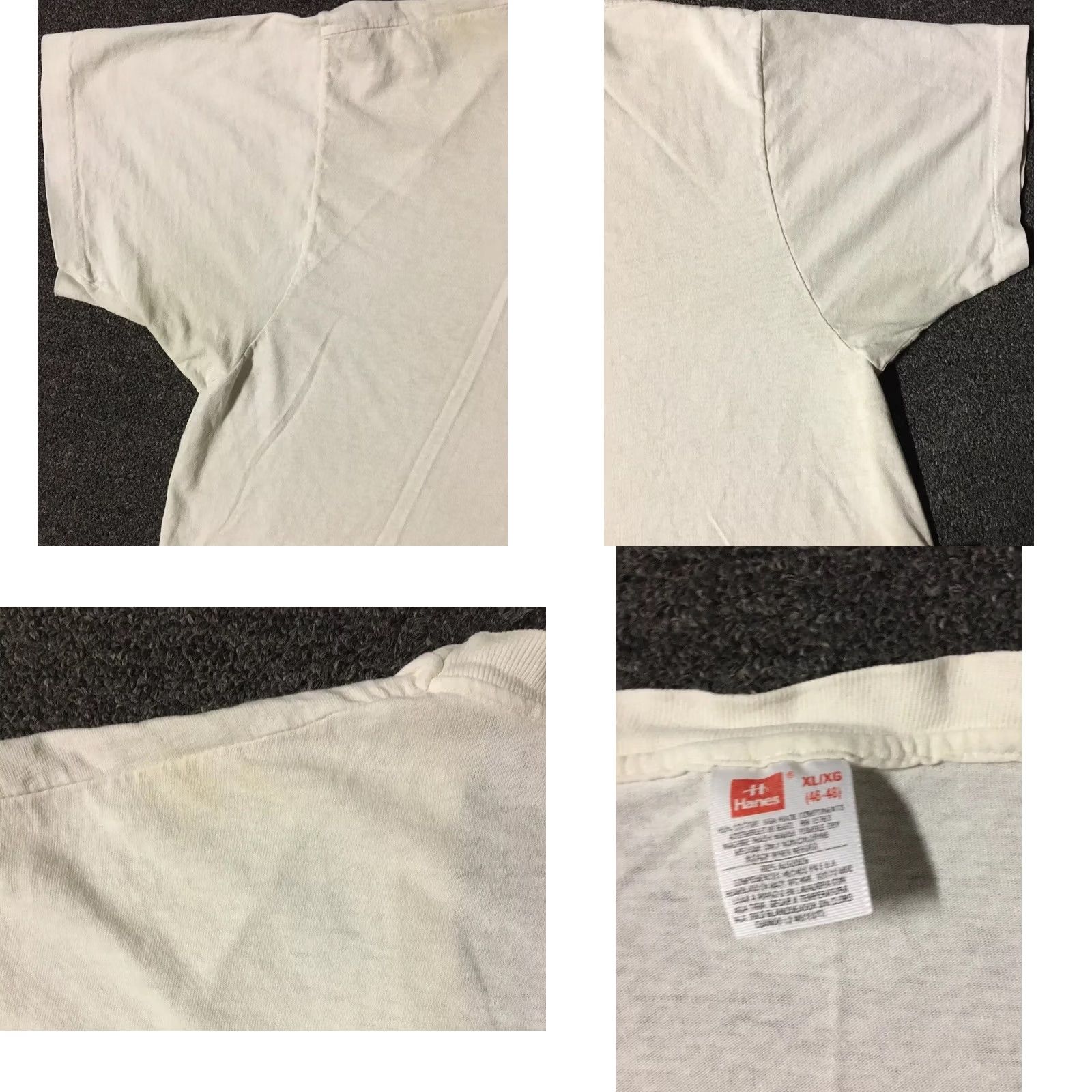 Hanes VINTAGE Hanes T-Shirt M White 90s Distressed V-Neck Shirt Mens Grunge Biker Punk Surf Skate PE 80s Size US M / EU 48-50 / 2 - 9 Thumbnail