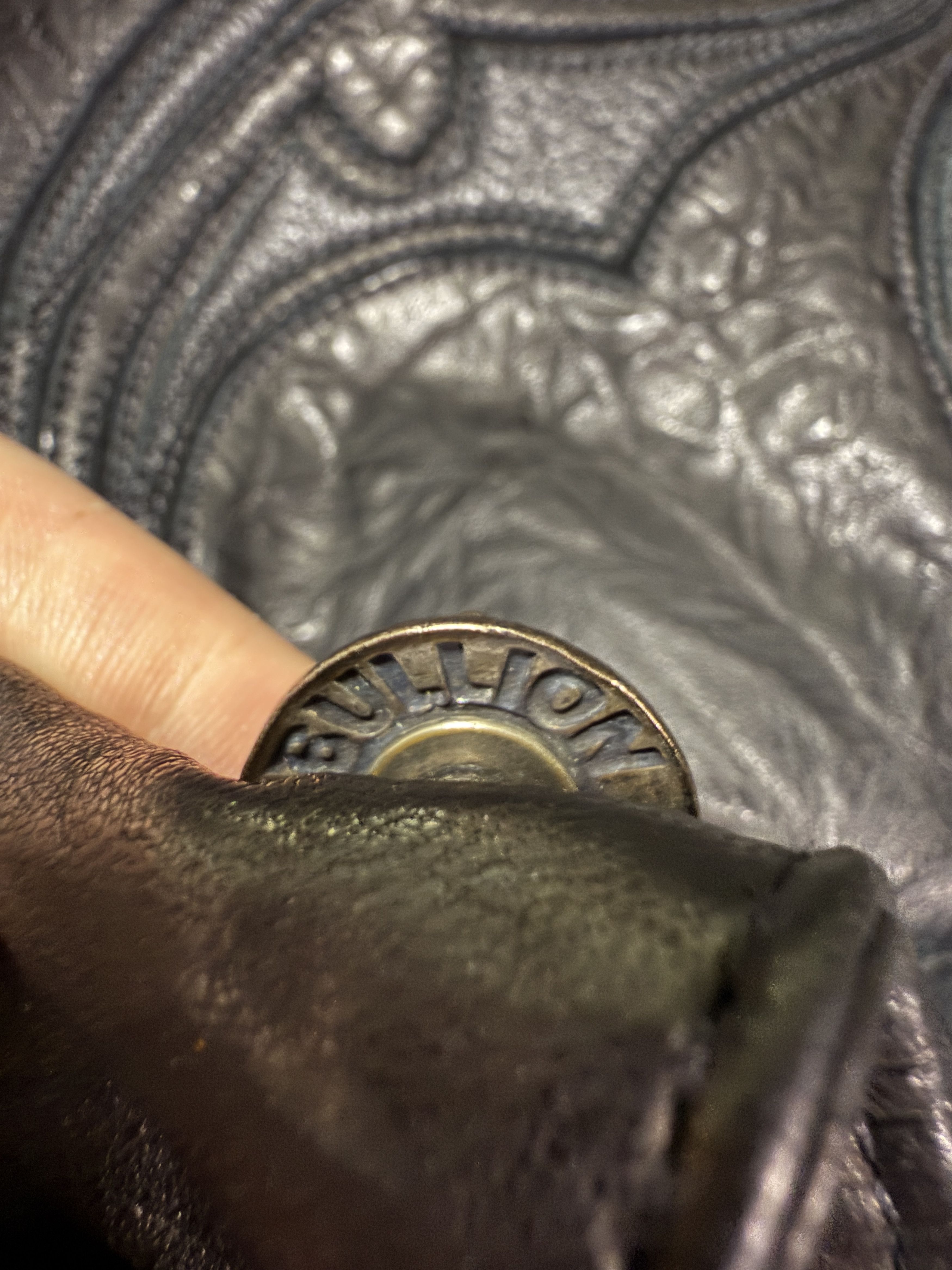 11.11 / eleven eleven Eleven 11 Silver Button Inlay Pattern Crinkle Leather Blazer Size US M / EU 48-50 / 2 - 6 Thumbnail
