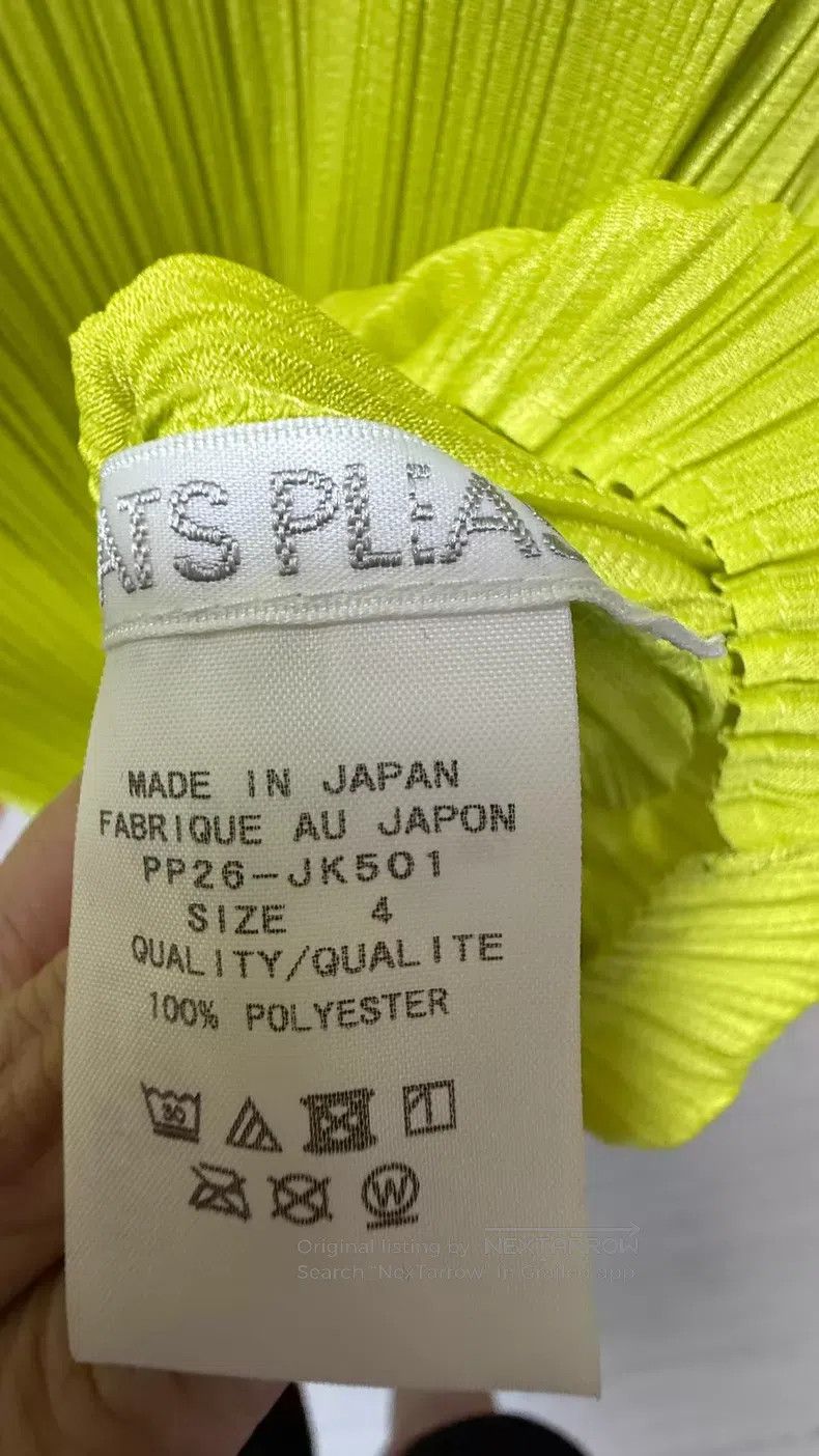 Issey Miyake Issey Miyake size:3 Pleated Irregular Pants Fluorescent Gr Size 31" - 5 Thumbnail