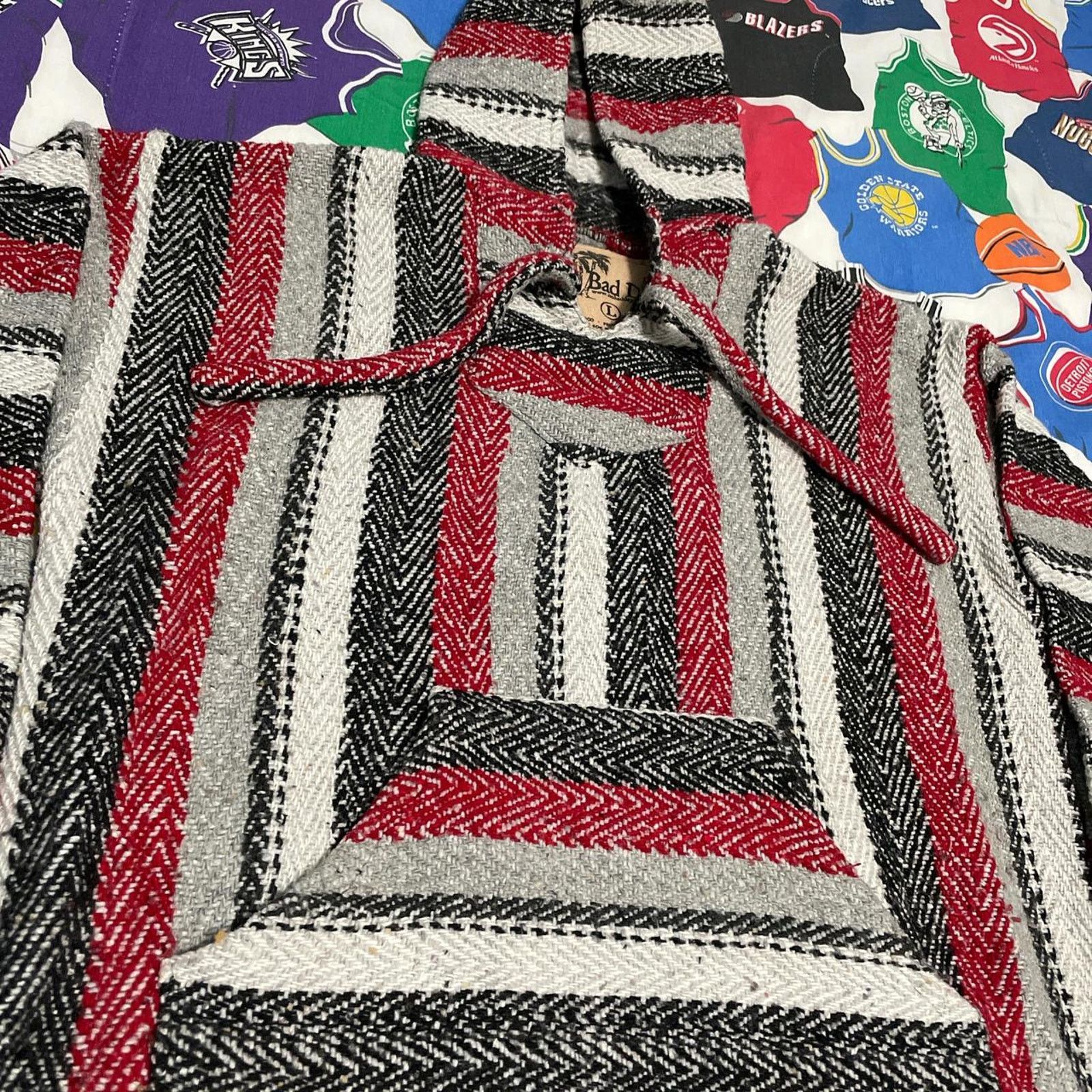 Ocean Pacific × Quiksilver × Vintage Y2K Drug Rug No Bad Days Beach Knit Hoodie Size US L / EU 52-54 / 3 - 2 Thumbnail
