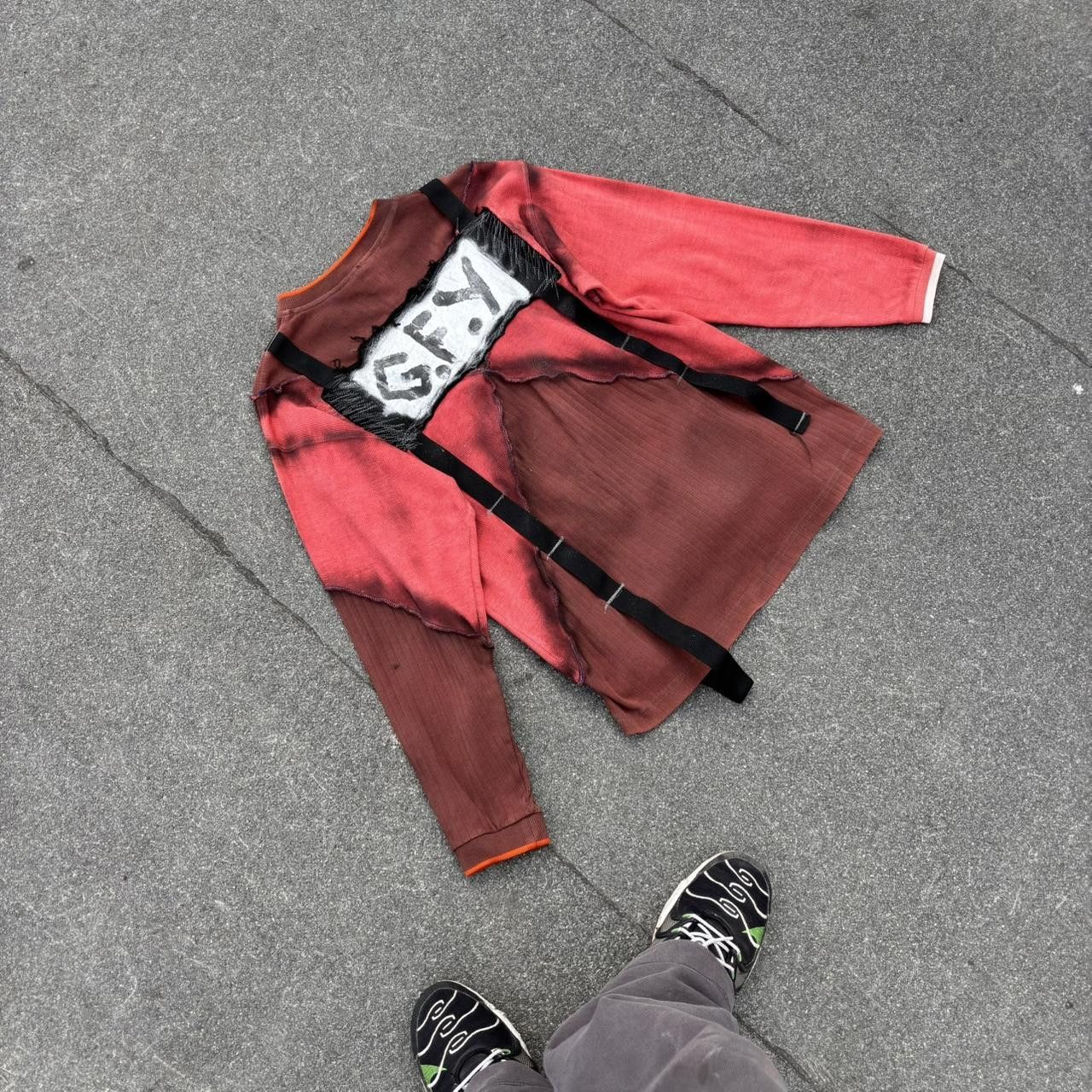 Japanese Brand × Vintage Vintage y2k 90s cut and sewn cross bondage jumper Size US L / EU 52-54 / 3 - 6 Thumbnail