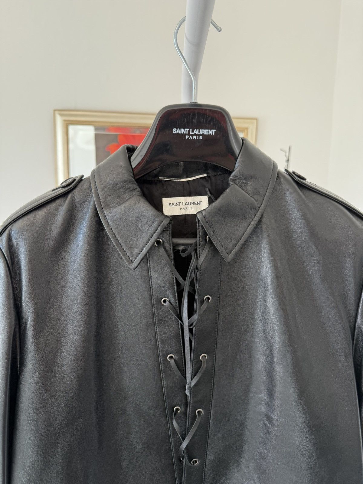 Saint Laurent Paris SS19 Saint Laurent Runway Lamb Leather Jacket Size US M / EU 48-50 / 2 - 11 Thumbnail