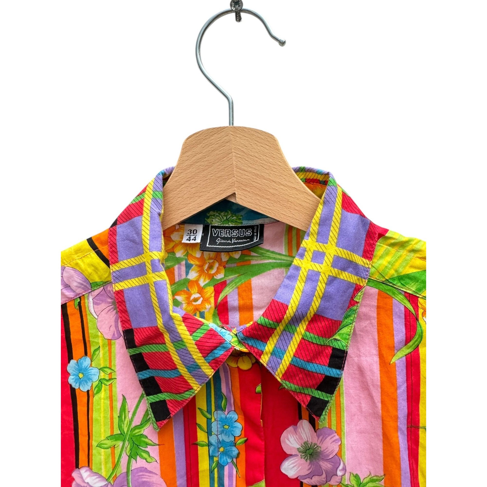 Versace Gianni Versace 1993 Iconic Floral & Graphic Motif Shirt Size M / US 6-8 / IT 42-44 - 4 Thumbnail
