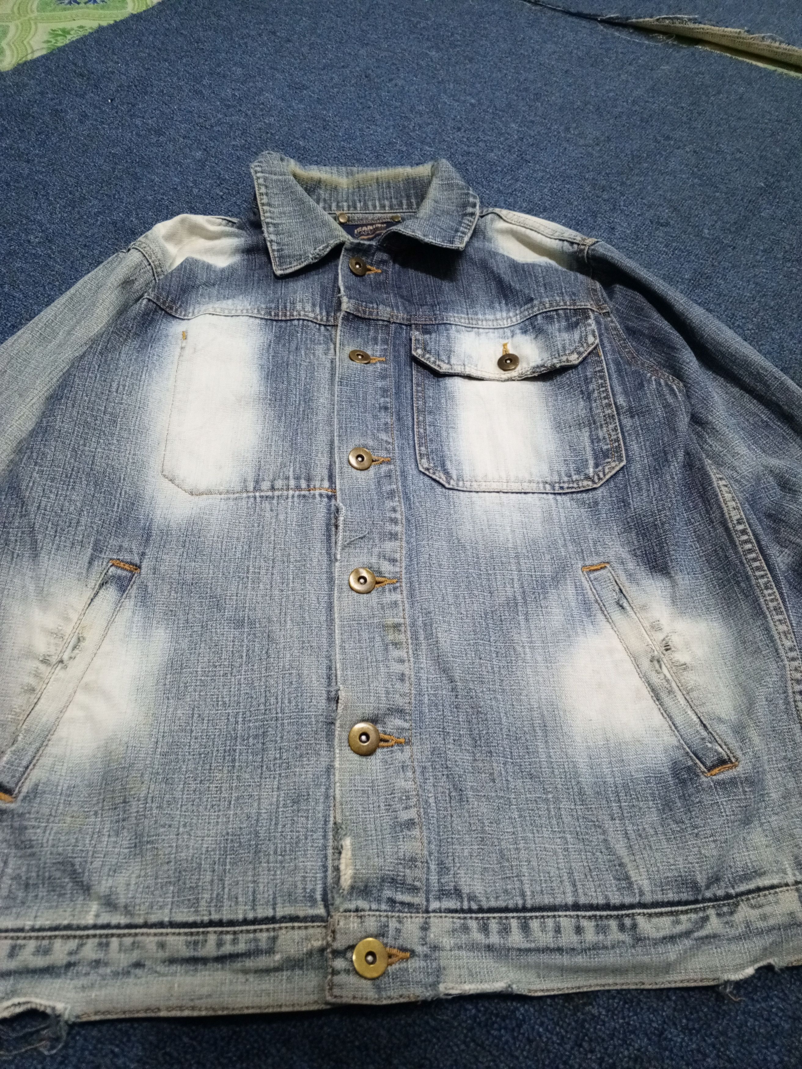 Japanese Brand JEANING GARAGE DENIM JACKET RARE Size US L / EU 52-54 / 3 - 3 Thumbnail