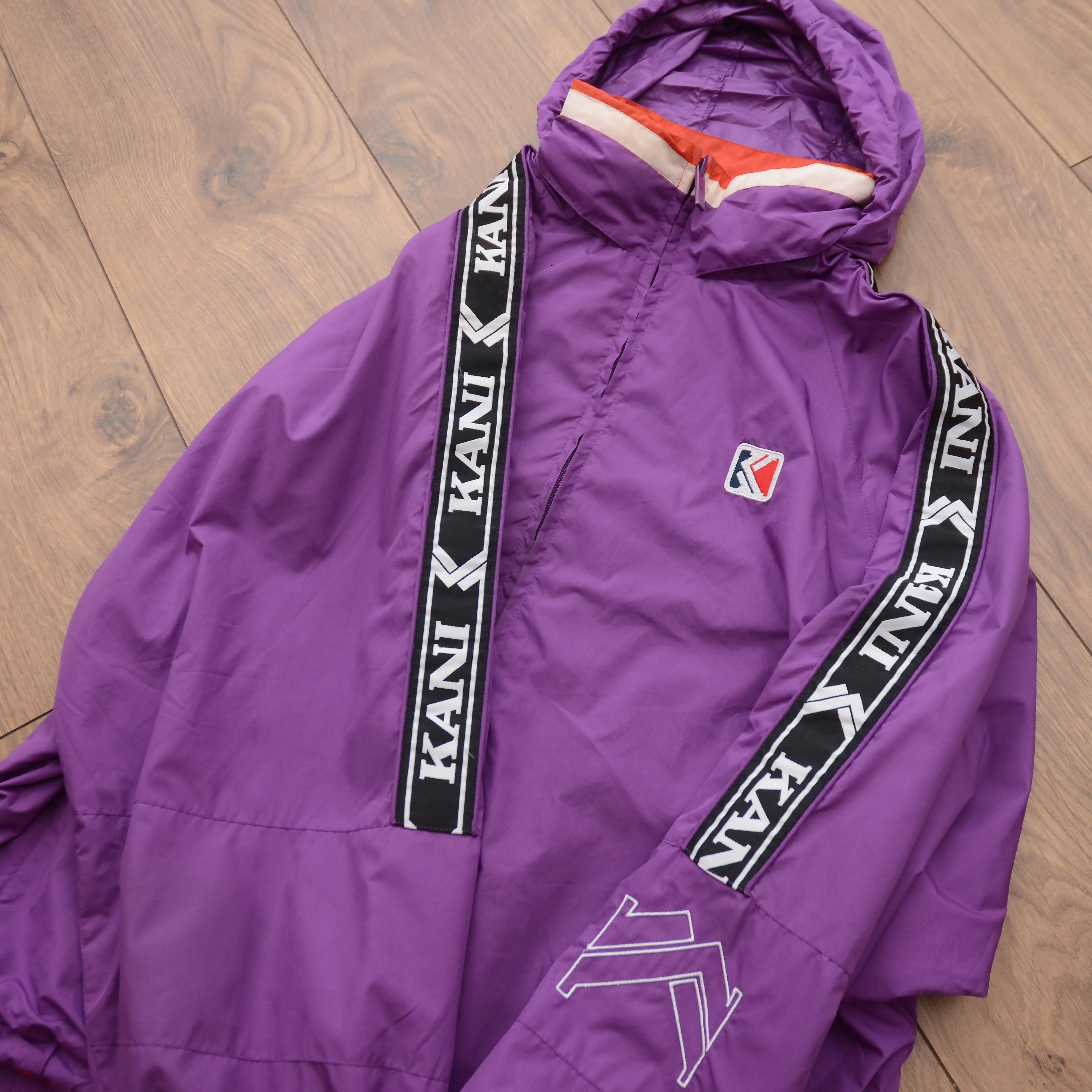 Karl Kani Karl Kani Retro Tape Track Jacket Big Logo Hooded Zip Vintag Size US L / EU 52-54 / 3 - 9 Thumbnail