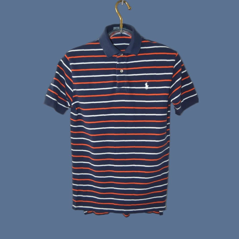 Ralph Lauren VTG Ralph Lauren Polo Shirt Polo S Cotton Blue Stripe Mens Regular Size S Neon? Size US S / EU 44-46 / 1 - 1 Thumbnail