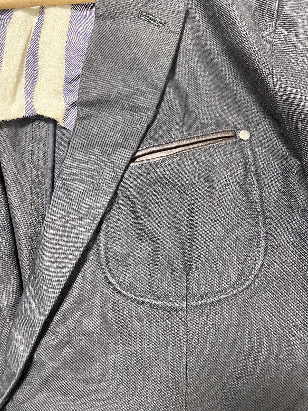 Japanese Brand A02 Gloster Vintage Denim + Leather Blazer Size US L / EU 52-54 / 3 - 10 Thumbnail