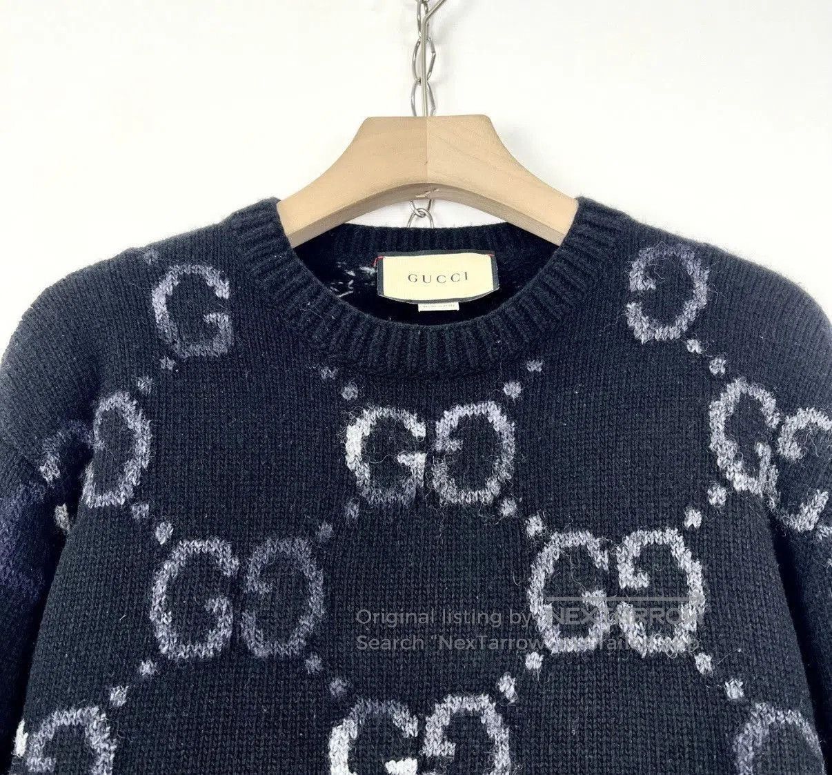 Gucci Black Patterned Long Sleeve Sweater Size L. Size US L / EU 52-54 / 3 - 3 Thumbnail