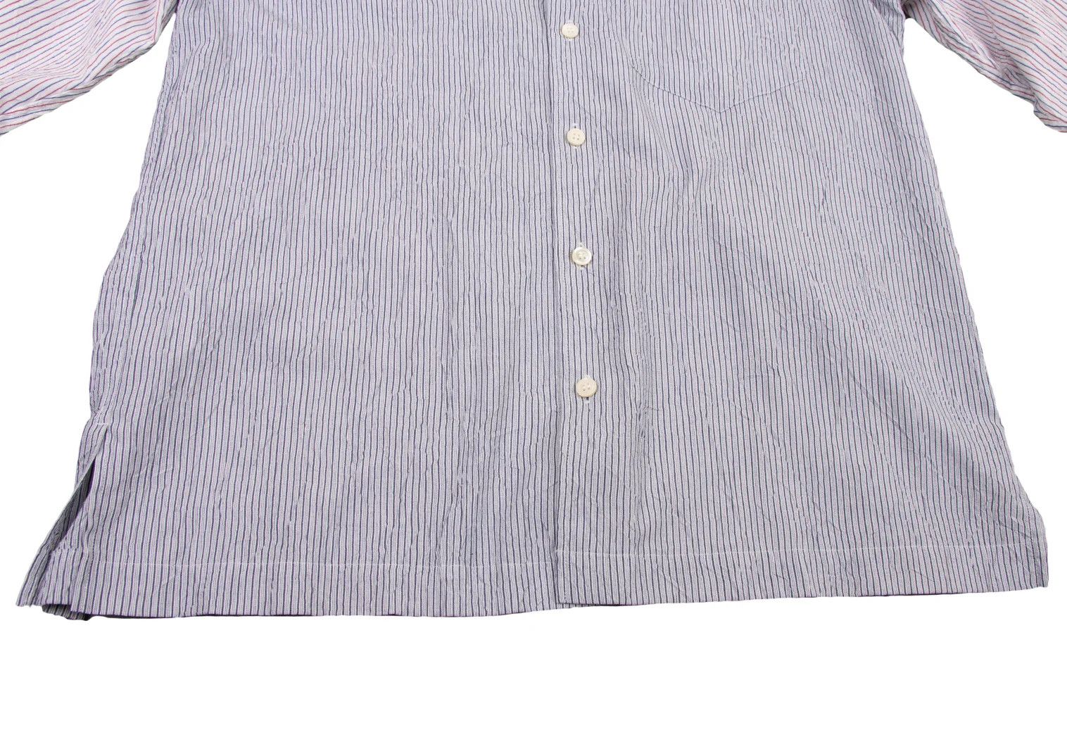 Issey Miyake Stripe Long Sleeve Shirt in Navy and White Size US M / EU 48-50 / 2 - 10 Thumbnail