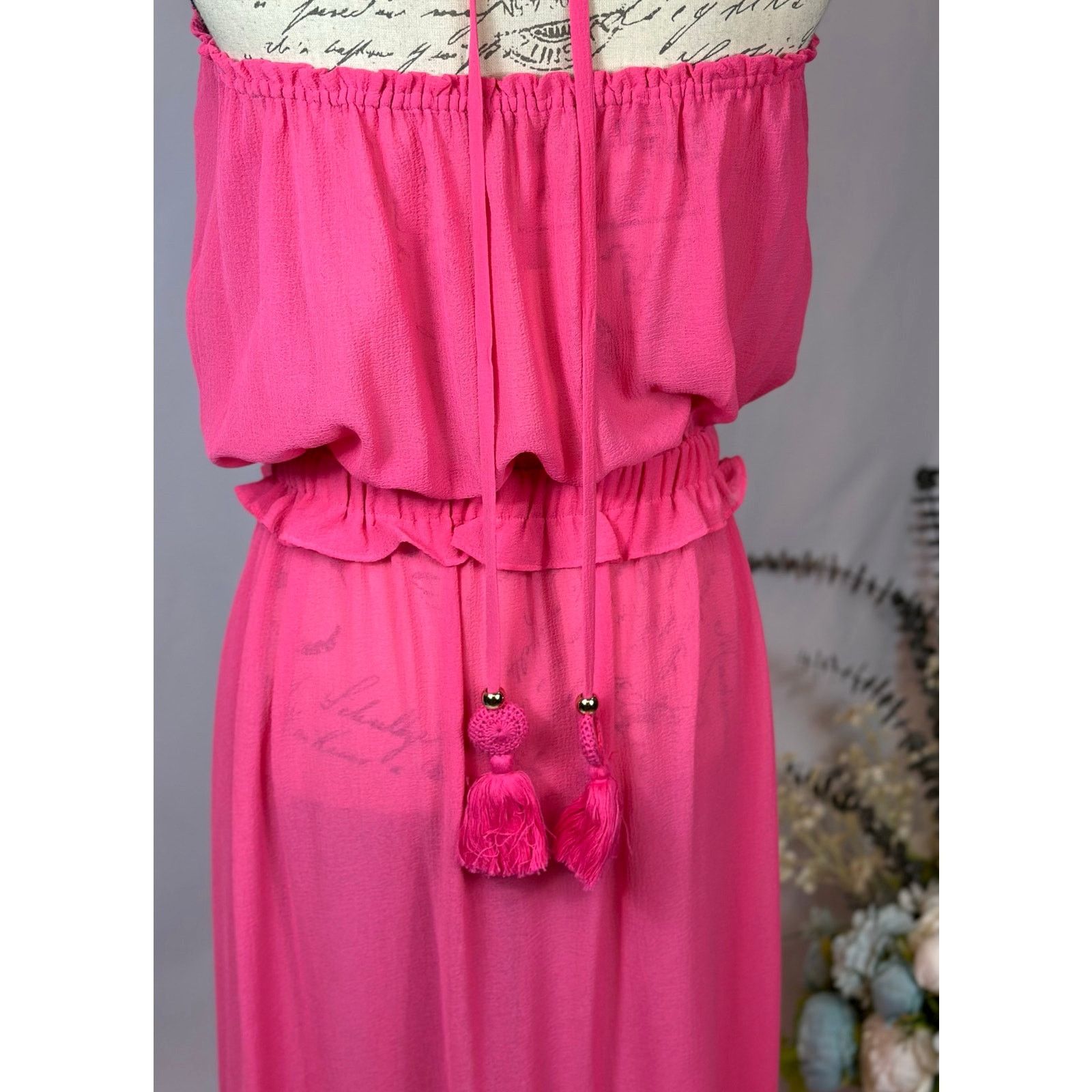 Ramy Brook Ramy Brook Priscilla Sleeveless Halter Tassels Dress Pink L Size L / US 10 / IT 46 - 11 Thumbnail