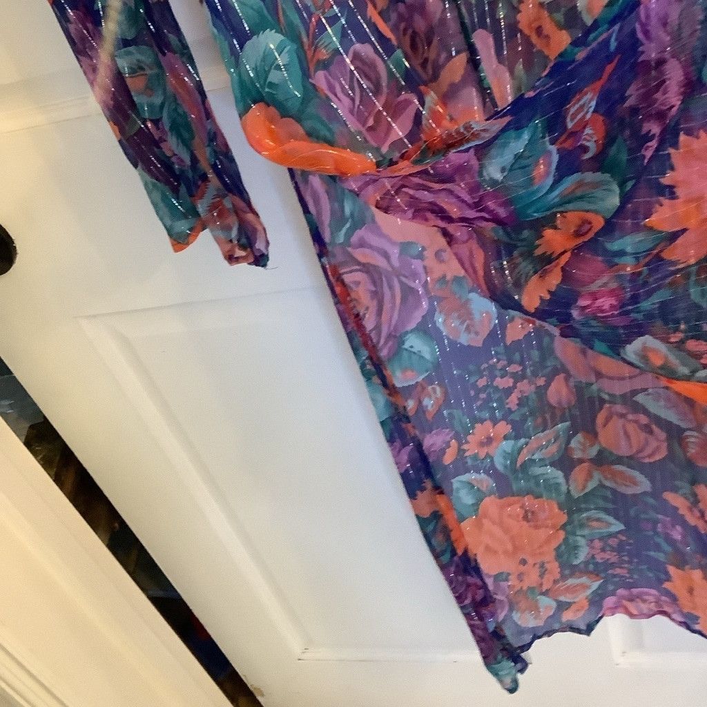 Anthropologie Women's Aratta Floral Dress M Blue purple Orange Size M / US 6-8 / IT 42-44 - 11 Thumbnail