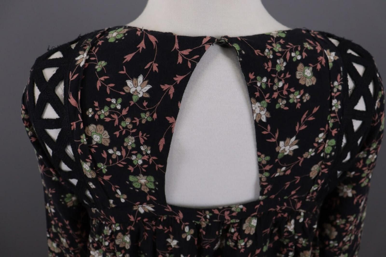 Wilkes Bashford BA&SH Fraja Black Floral A-Line Short Dress Size 0 Size XS / US 0-2 / IT 36-38 - 11 Thumbnail