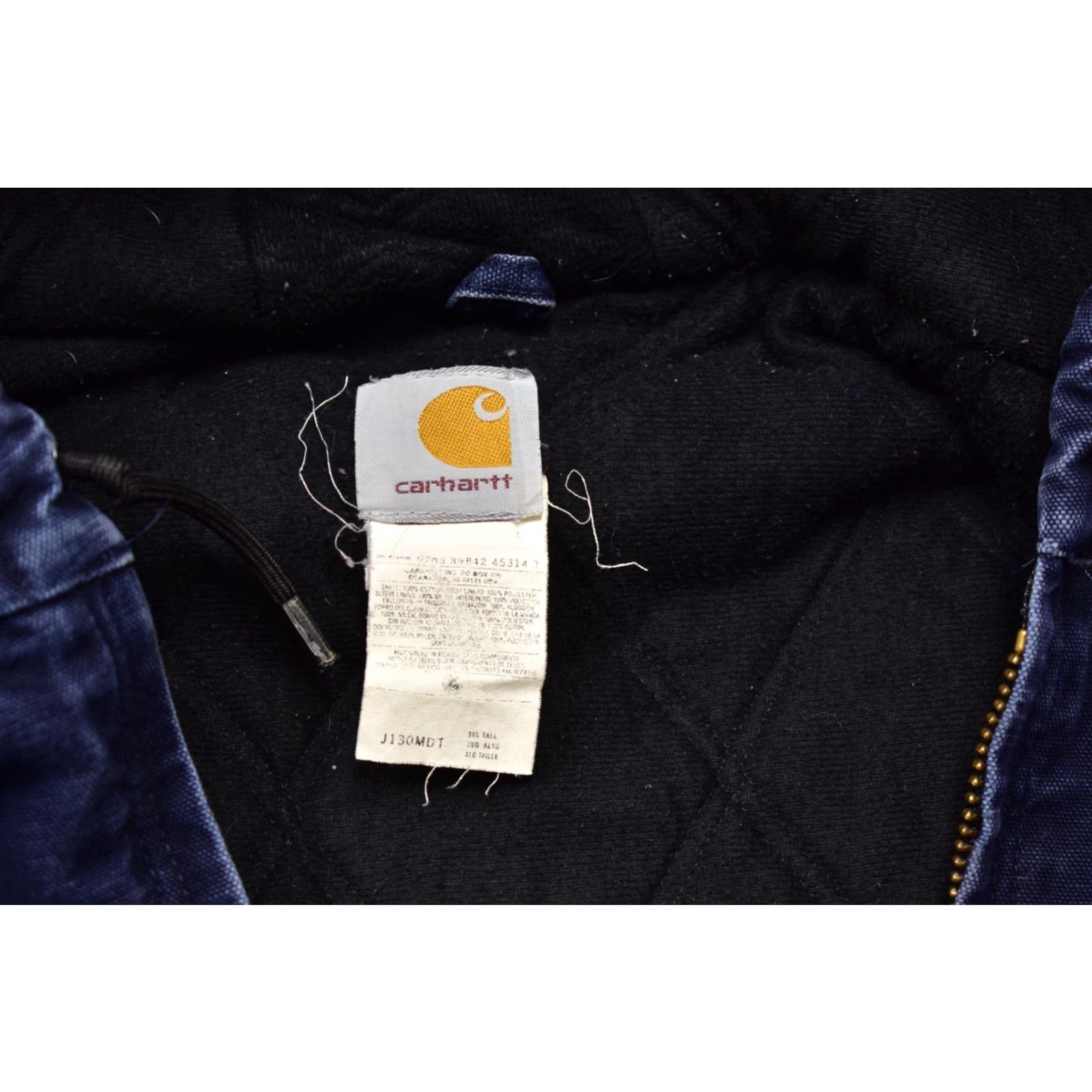 Carhartt Carhartt J130 MDT Men’s 3XL Tall Navy Blue Quilted Flannel Lined Washed Duck Jacket Size US XXL / EU 58 / 5 - 8 Thumbnail